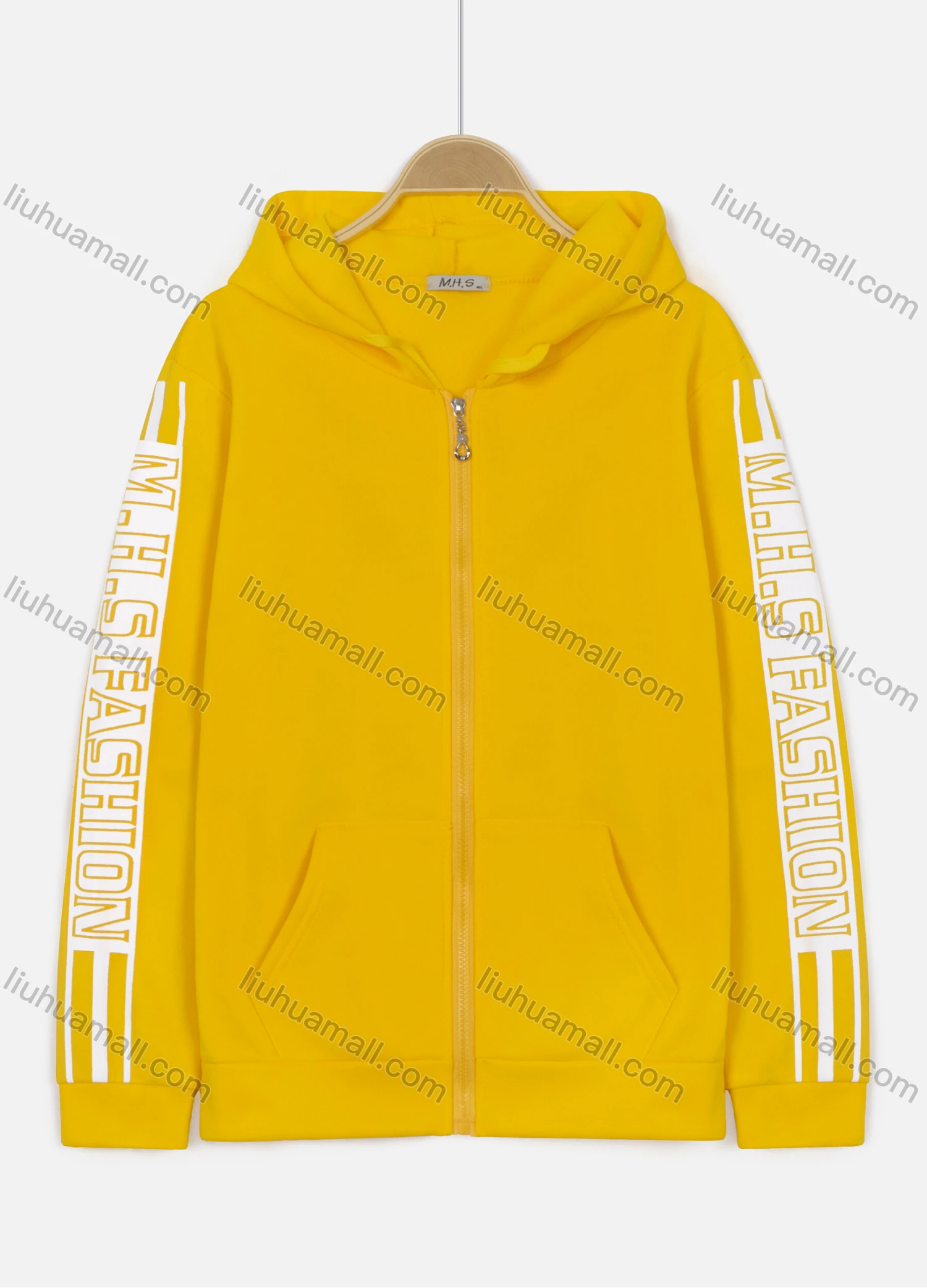 Wholesale Women's Casual Long Sleeve Pockets Zipper Letter Print Hoodie - Liuhuamall