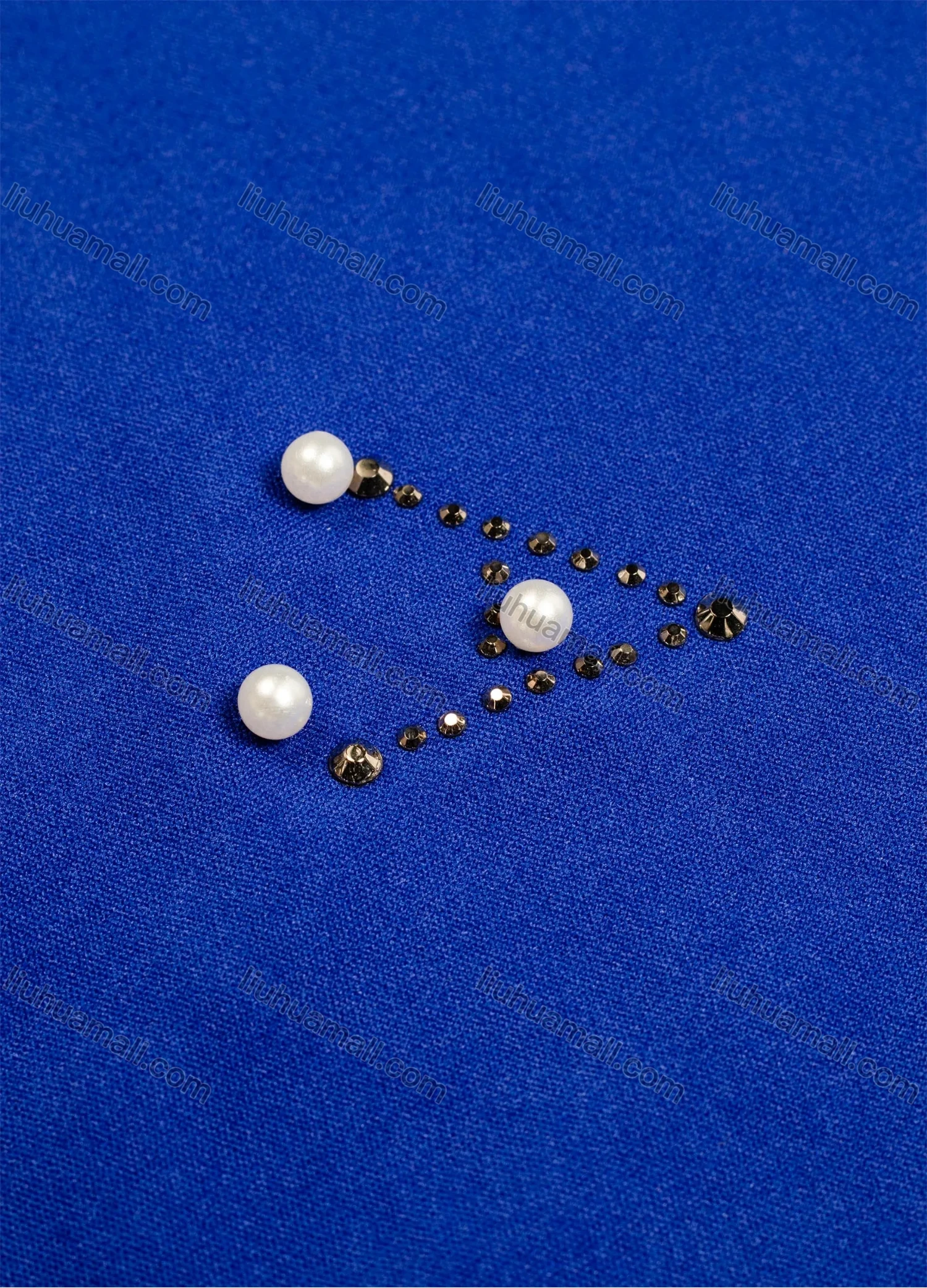 Wholesale Women's African Elegant Plus Size Half Sleeve Round Neck Rhinestone Pearl Decor Maxi Dress - Liuhuamall