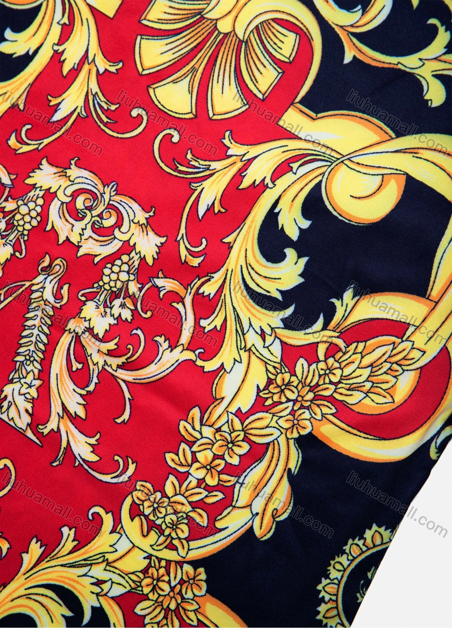 Wholesale Women's African 3/4 Sleeve Boat Neck Plus Size Baroque Print Midi Dress - Liuhuamall