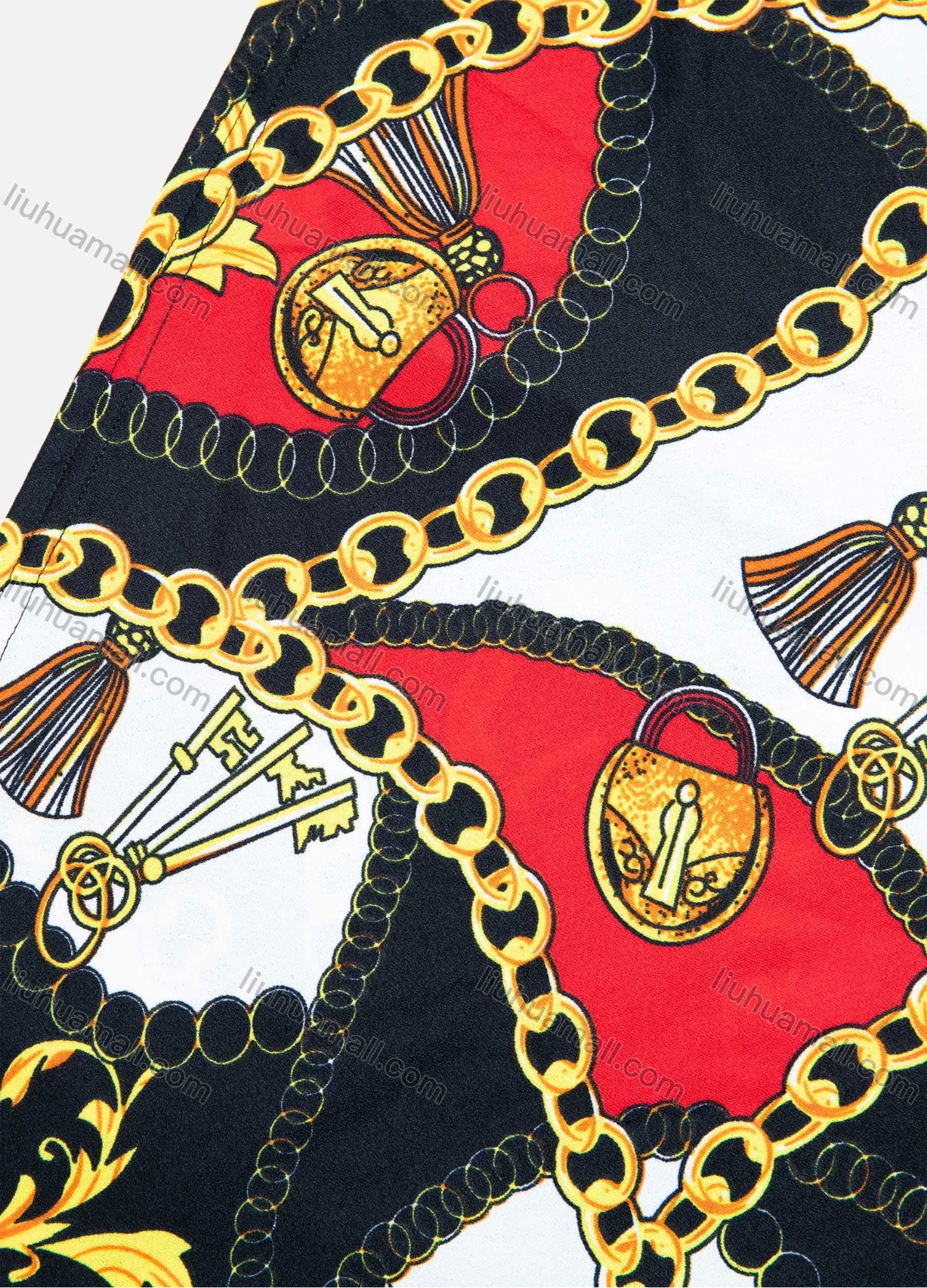 Wholesale Women's African Butterfly Sleeve Plus Size Boat Neck Chain Print Plus Size Midi Dress - Liuhuamall