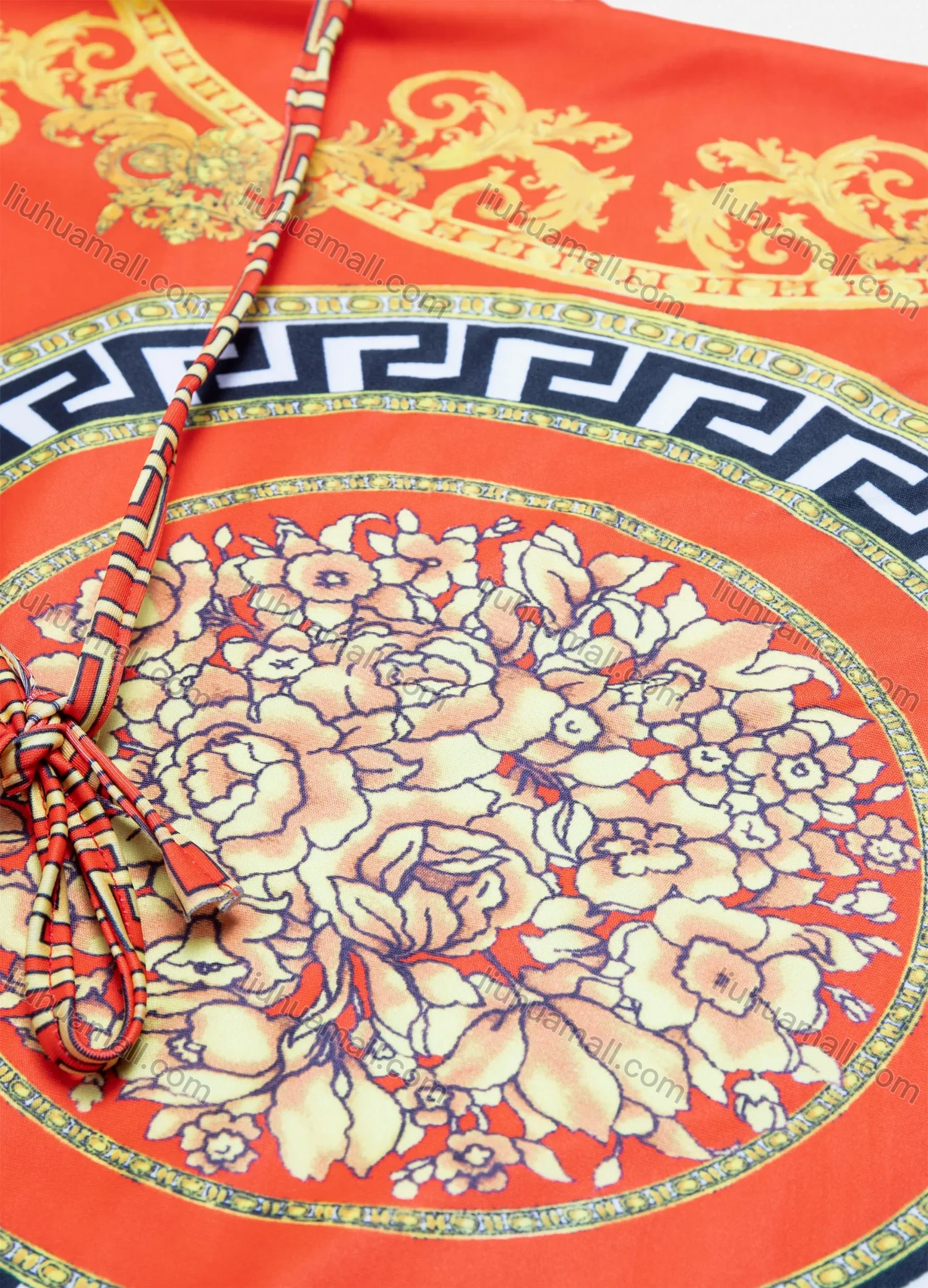 Wholesale Women's African Butterfly Sleeve Boat Neck Baroque & Floral Print Plus Size Midi Dress With Belt - Liuhuamall