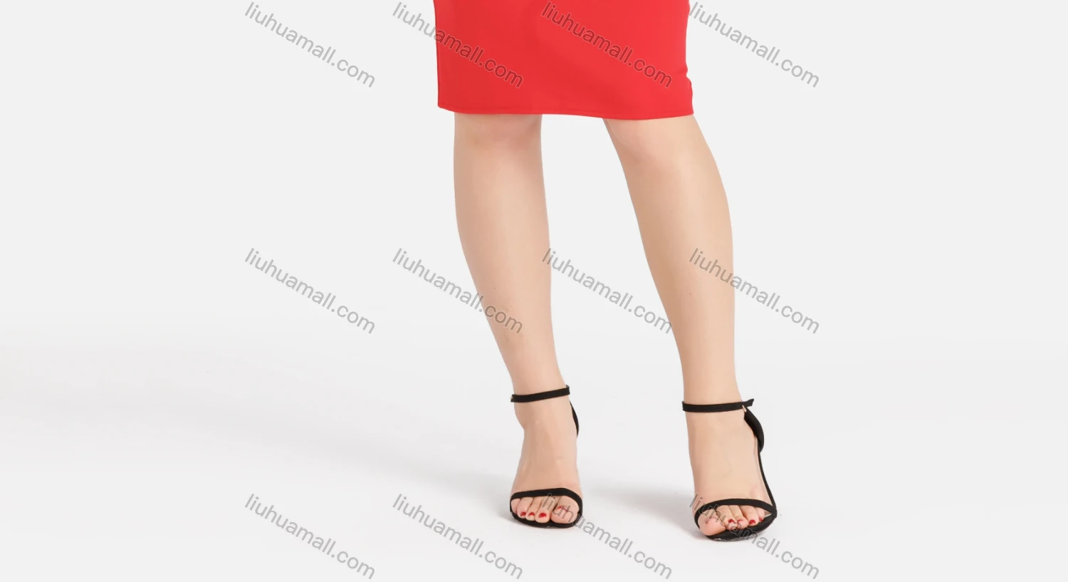 Wholesale Women's Casual Plain Pencil High Waist Knee Length Skirt - Liuhuamall