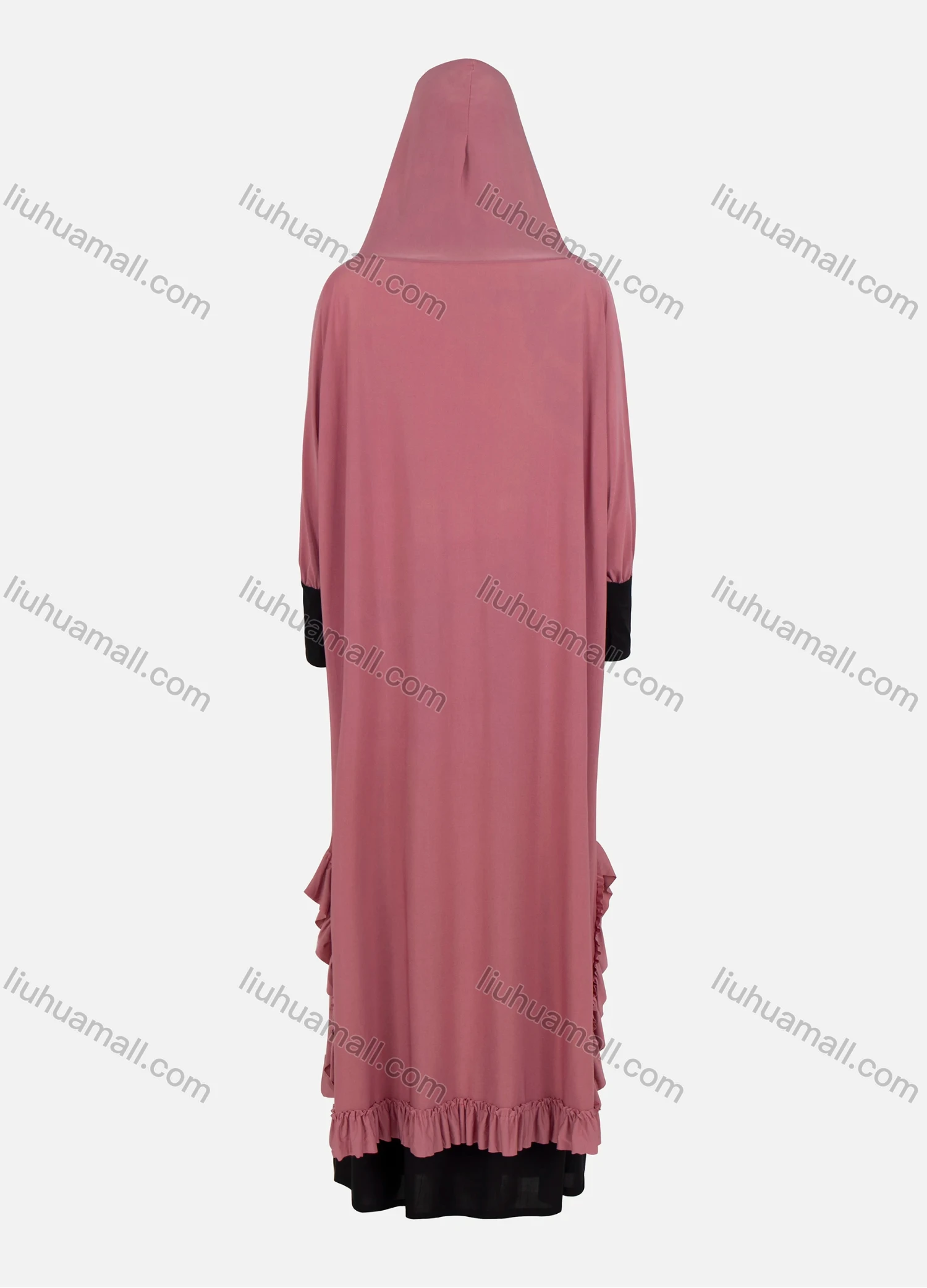 Wholesale Women's Muslim Islamic Modest Prayer Rhinestone Abaya Dress With Hijab 2 Pieces Set - Liuhuamall