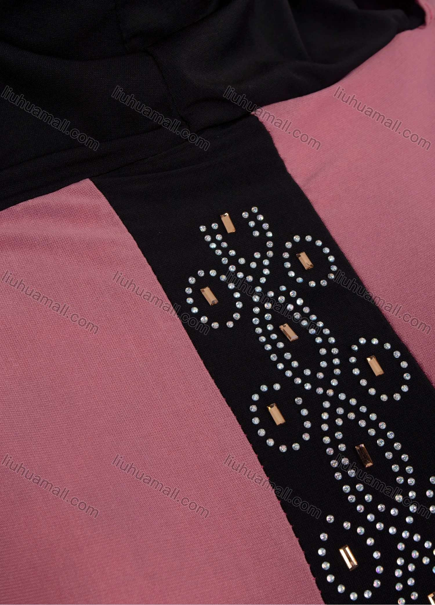 Wholesale Women's Muslim Islamic Modest Prayer Rhinestone Abaya Dress With Hijab 2 Pieces Set - Liuhuamall