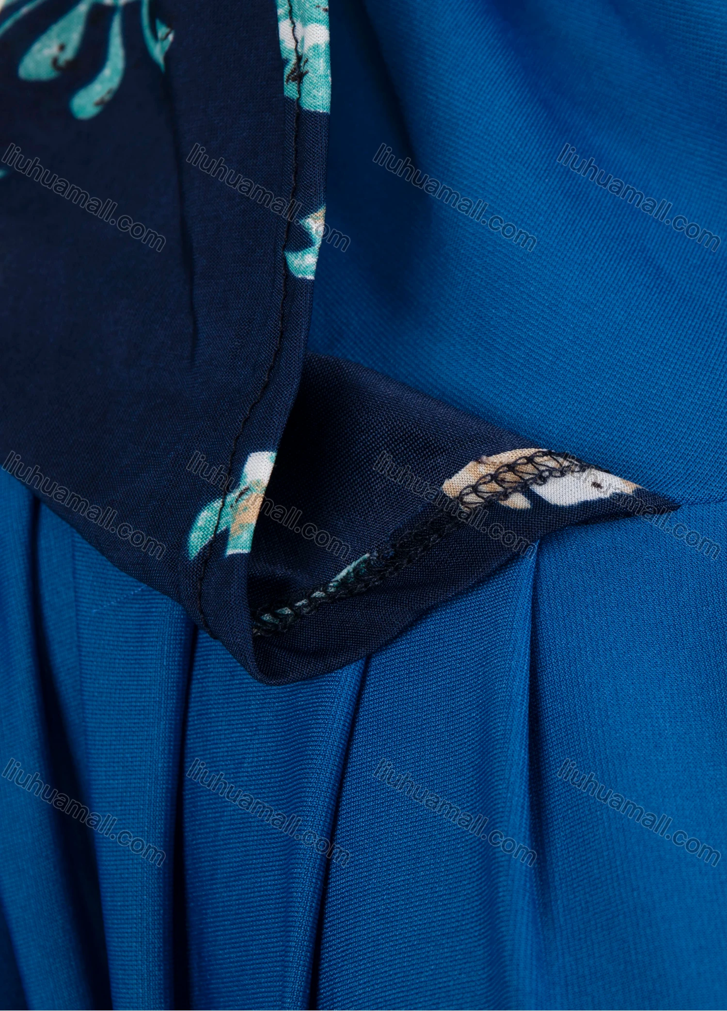 Wholesale Women's Muslim Islamic Modest Splicing Floral Print Abaya Dress With Hijab 2 Pieces Set - Liuhuamall