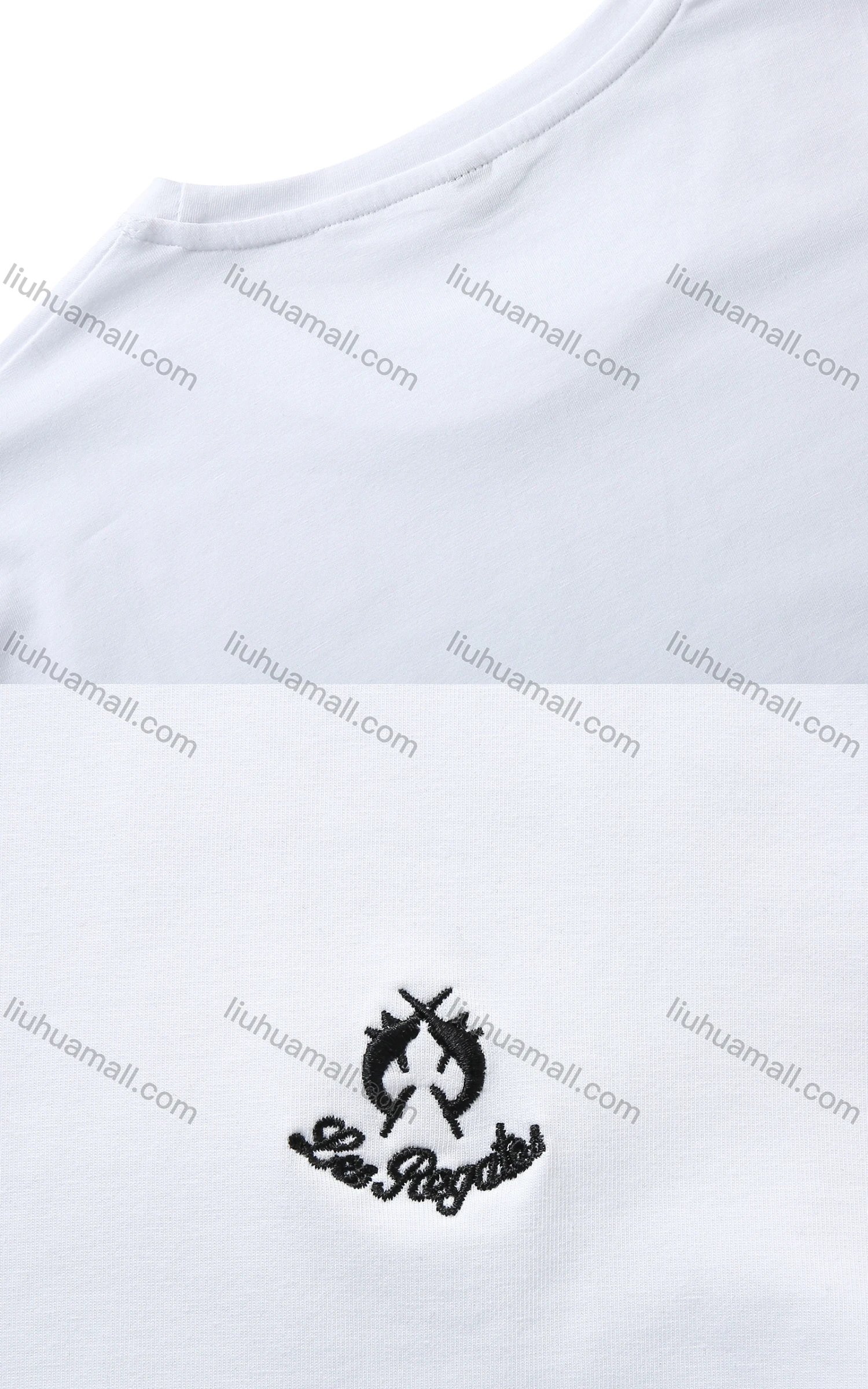 Wholesale Men's Classic Round Neck Plain Embroidered Short Sleeve T Shirt - Liuhuamall