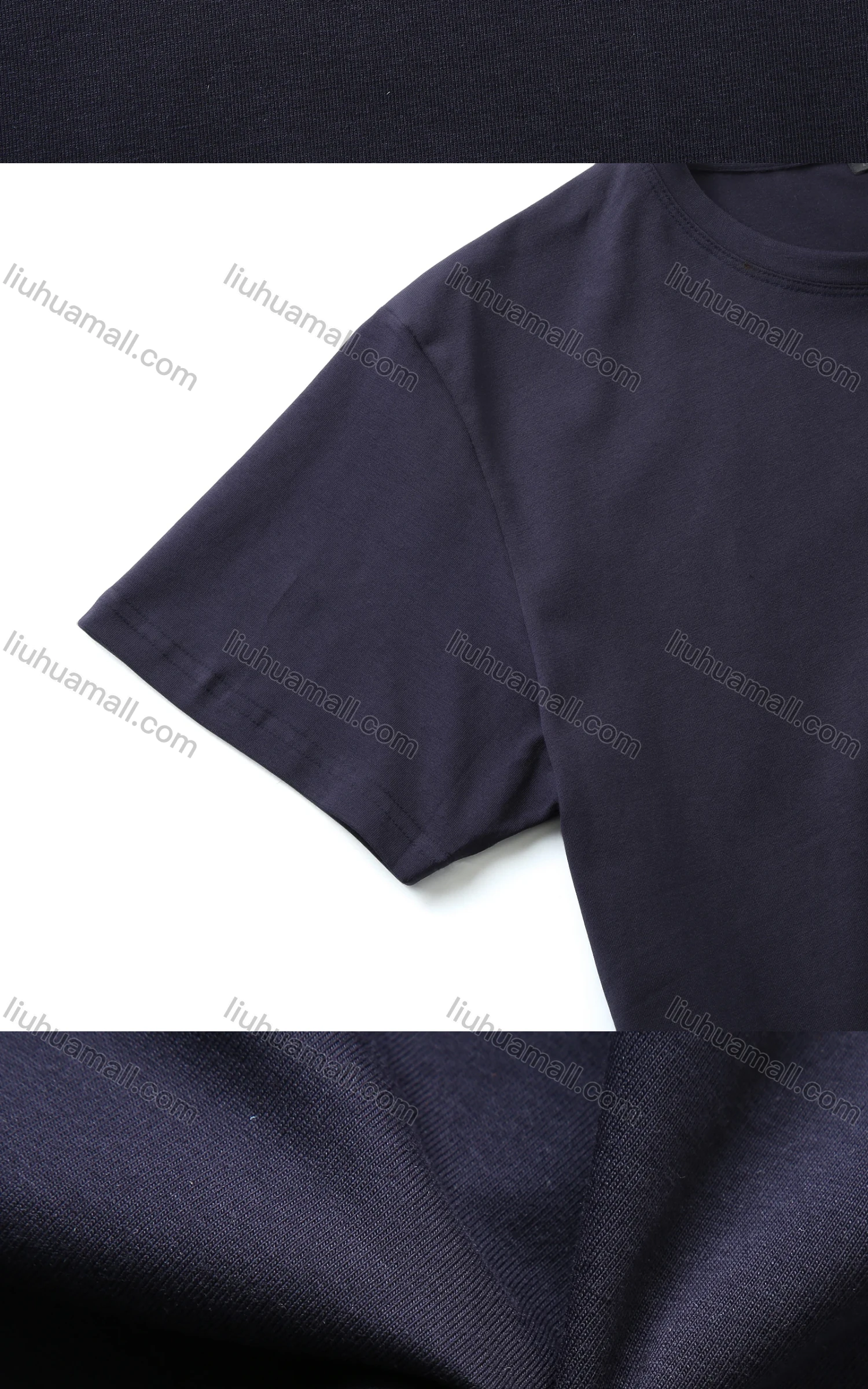 Wholesale Men's Basic Casual Round Neck Plain Embroidered T Shirt - Liuhuamall