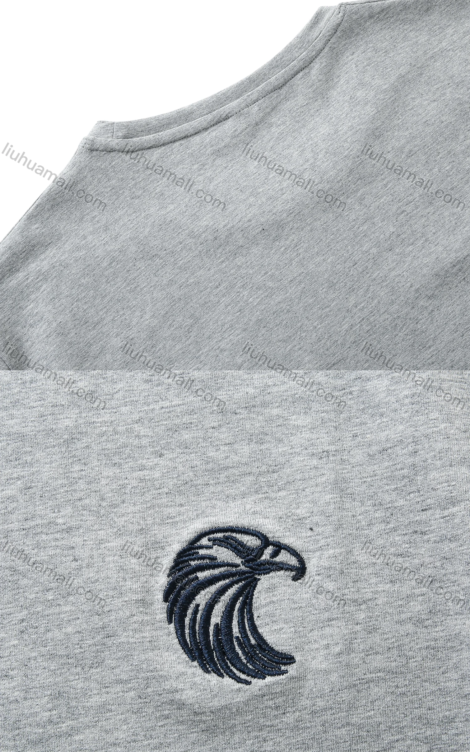 Wholesale Men's Classic Round Neck Plain Embroidered Short Sleeved T Shirt - Liuhuamall