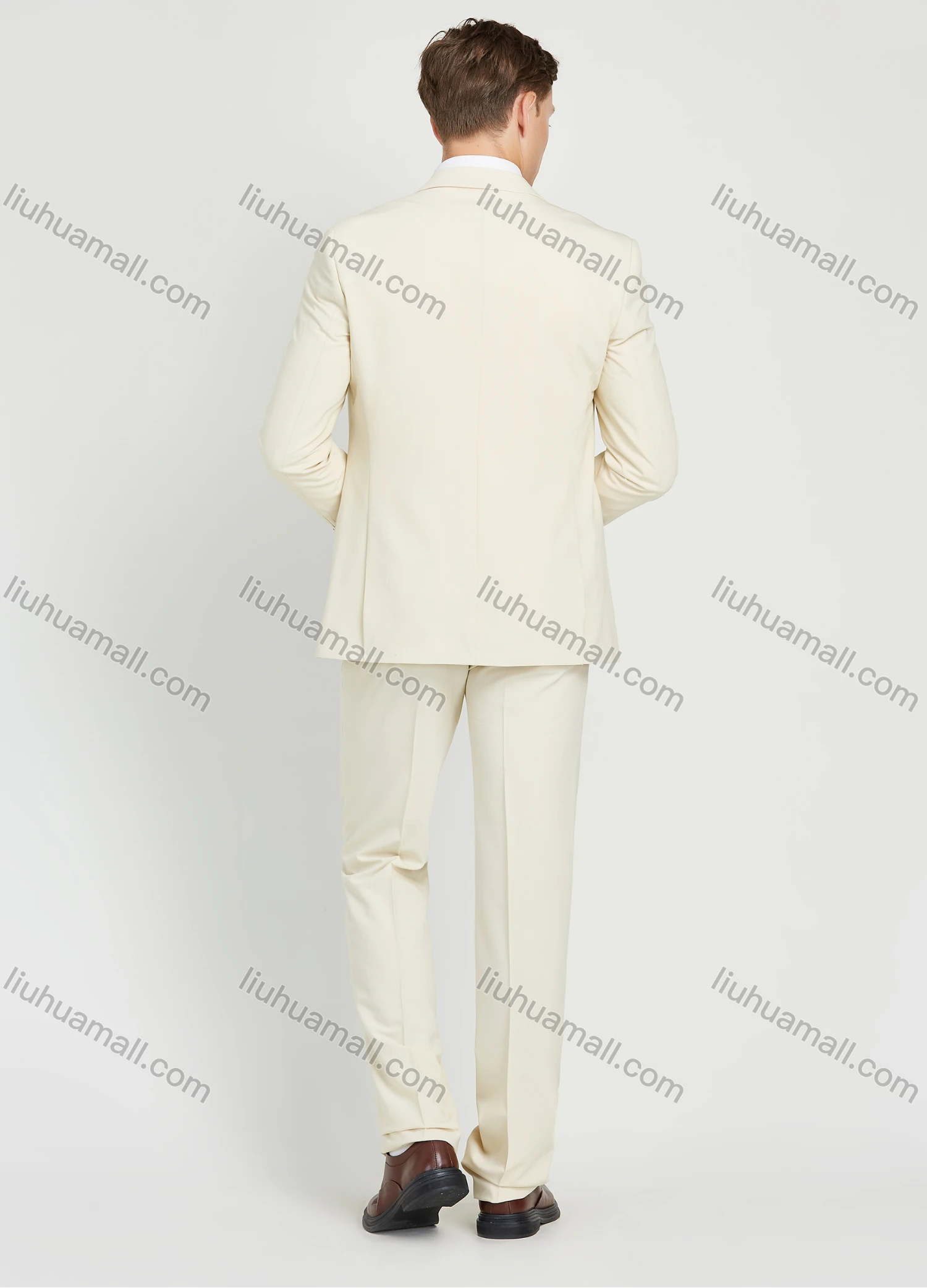 Wholesale Men's Formal Single Breasted Plain Suit Jacket 3 Piece Set - Liuhuamall