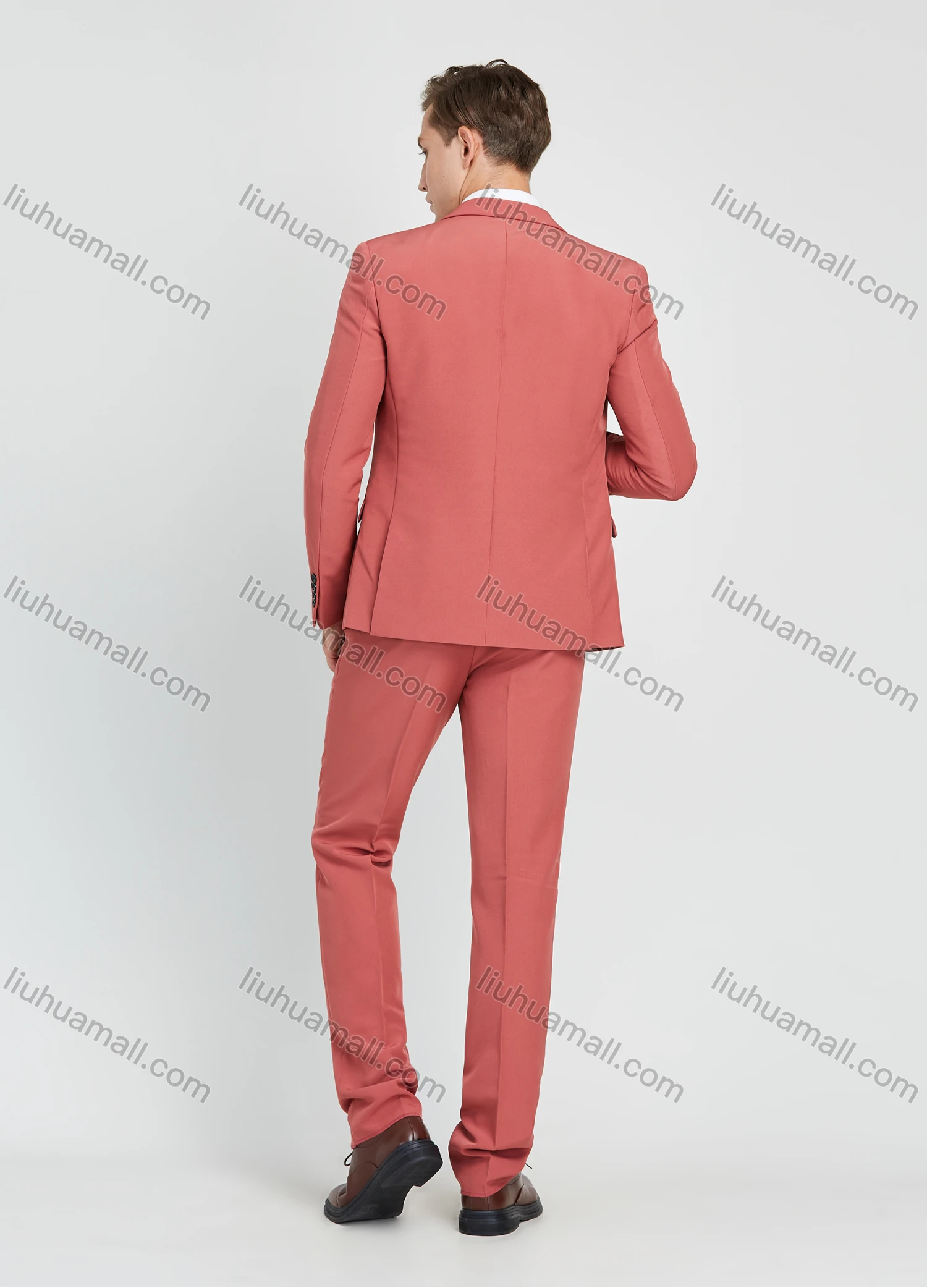 Wholesale Men's Business Lapel One Button Plain Suit Jacket With Waistcoat 3 Piece Set - Liuhuamall