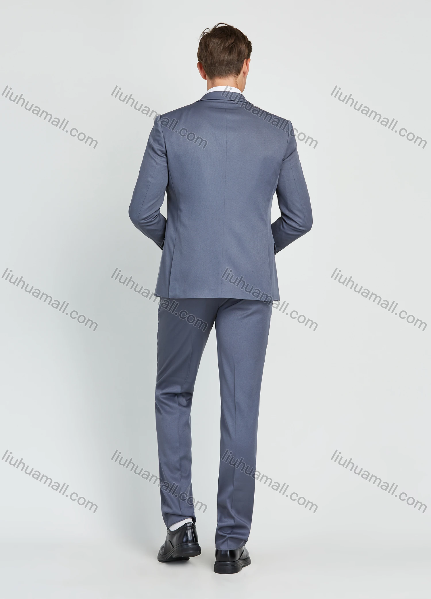 Wholesale Men's Business Lapel One Button Plain Suit Jacket With Waistcoat 3 Piece Set - Liuhuamall