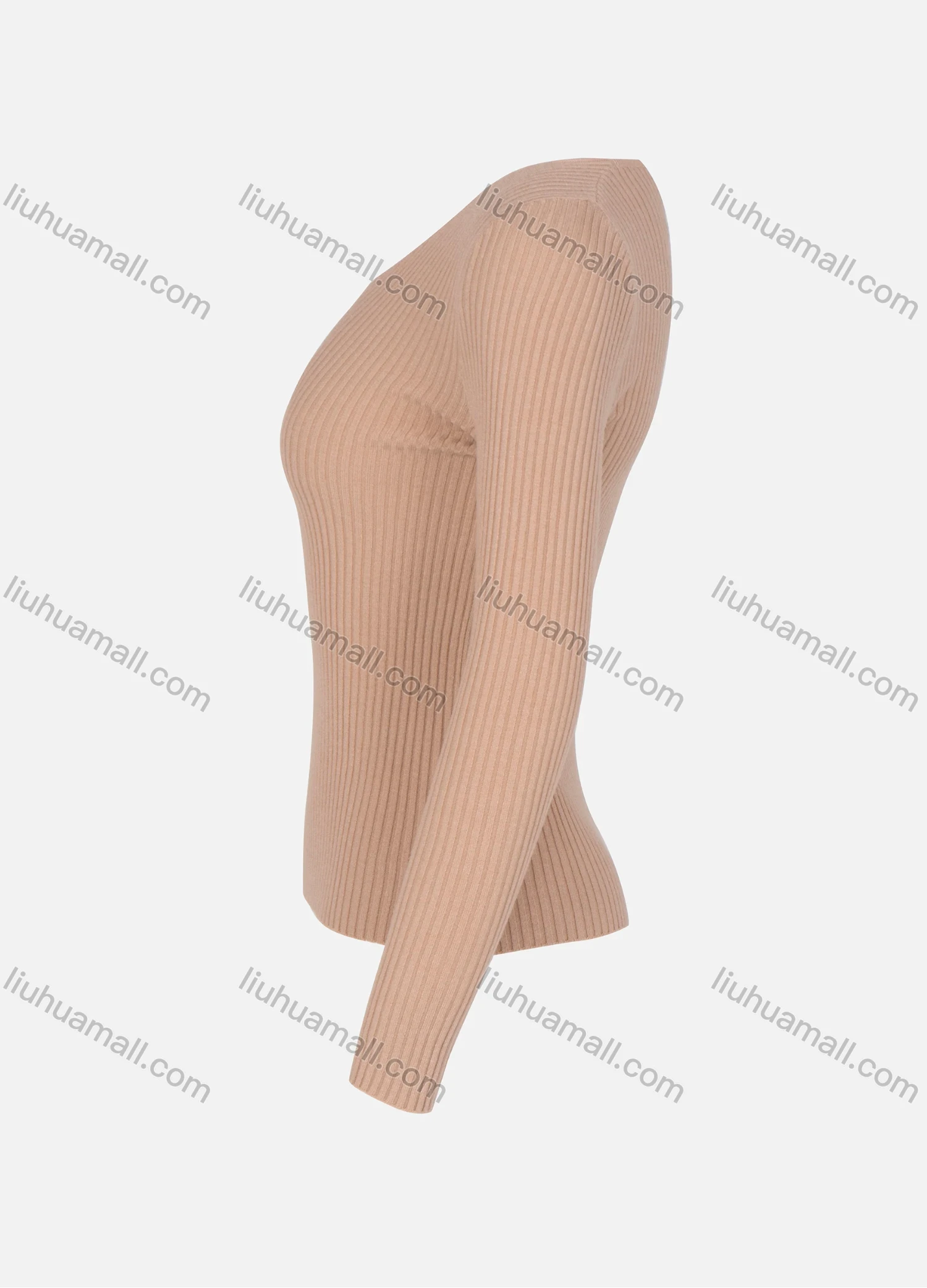 Wholesale Women's Casual V Neck Long Sleeve Slim Fit Rib-Knit Top - Liuhuamall