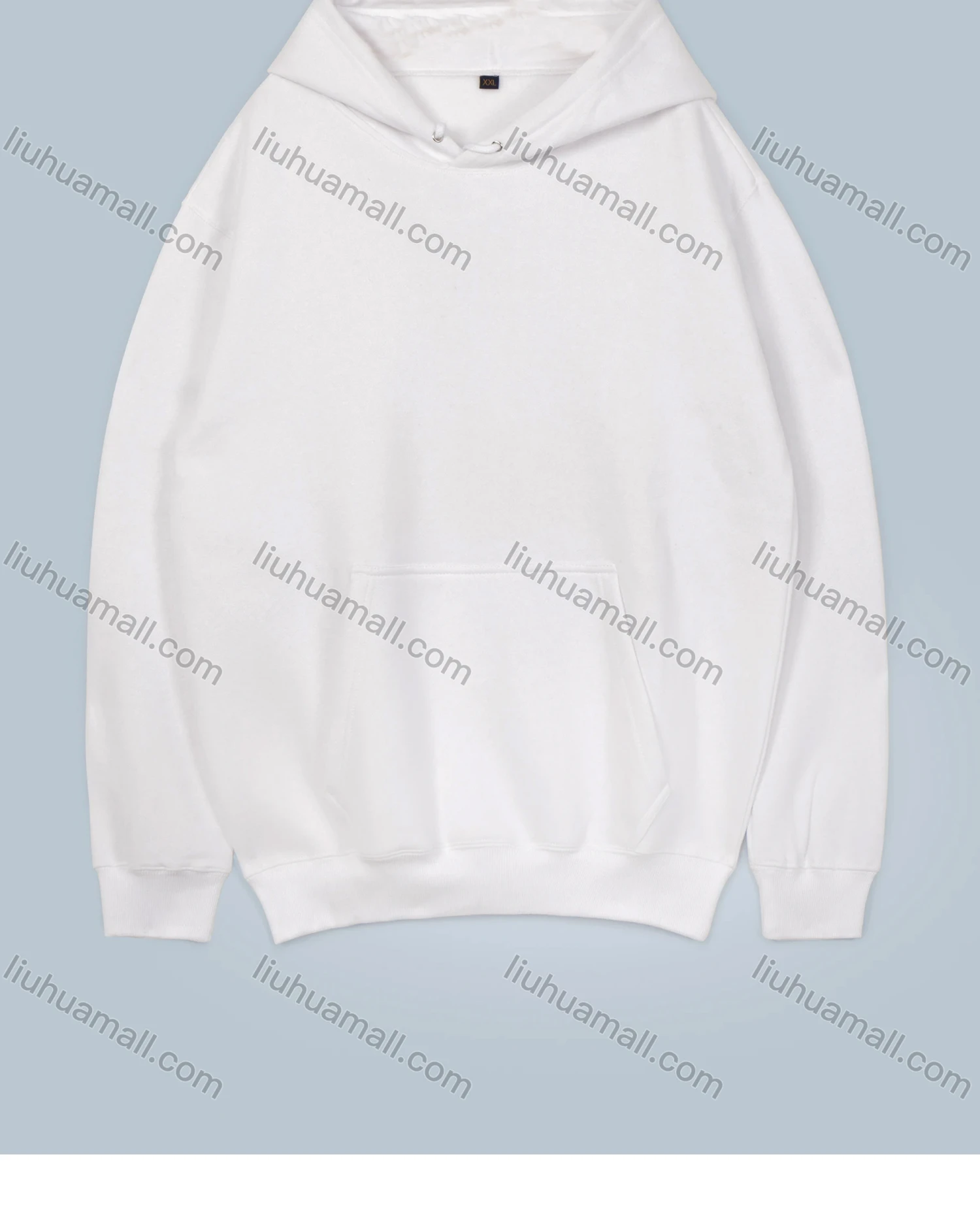 Wholesale Men's Plain Kangaroo Pocket Drawstring Plain Velvet Cotton Hoodie - Liuhuamall