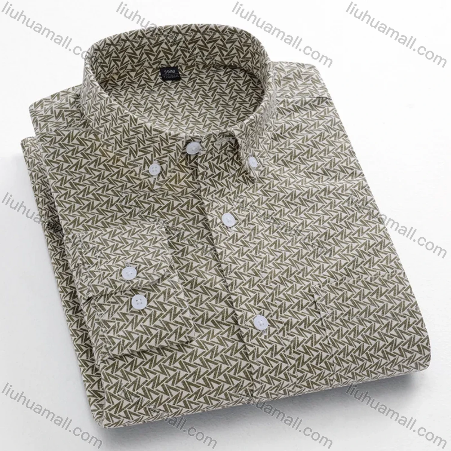 Wholesale Men's Collared Floral Print Long Sleeve Button Down Casual Shirt - Liuhuamall