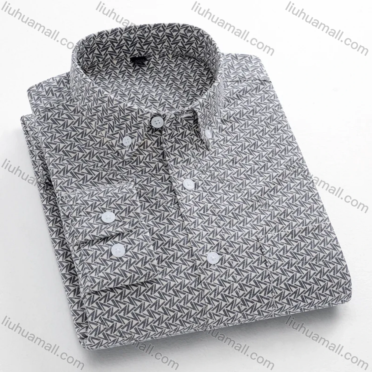 Wholesale Men's Collared Floral Print Long Sleeve Button Down Casual Shirt - Liuhuamall