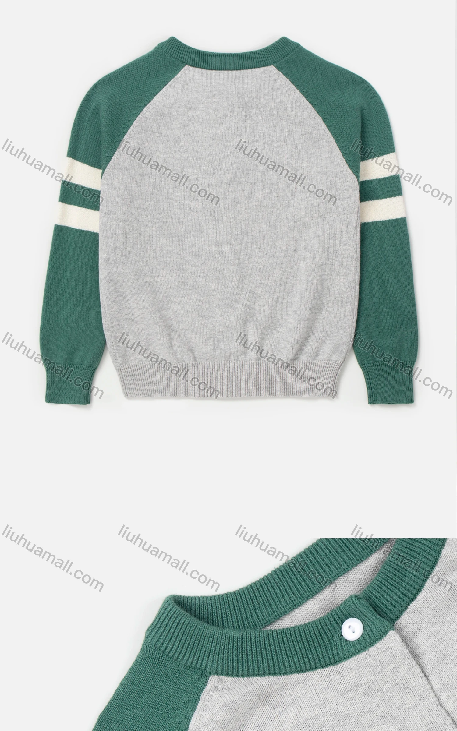 Wholesale Boys' Casual Button Front Long Sleeve Striped Rib-Knit Cardigan - Liuhuamall