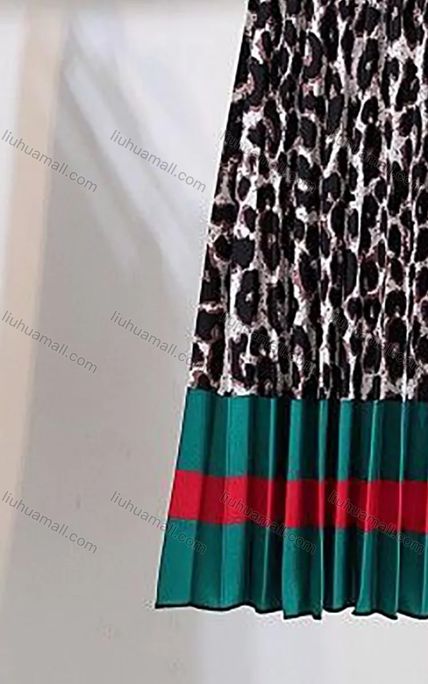 Wholesale Women's Leopard Elastic Waist High Waist Ruched Maxi Skirt - Liuhuamall