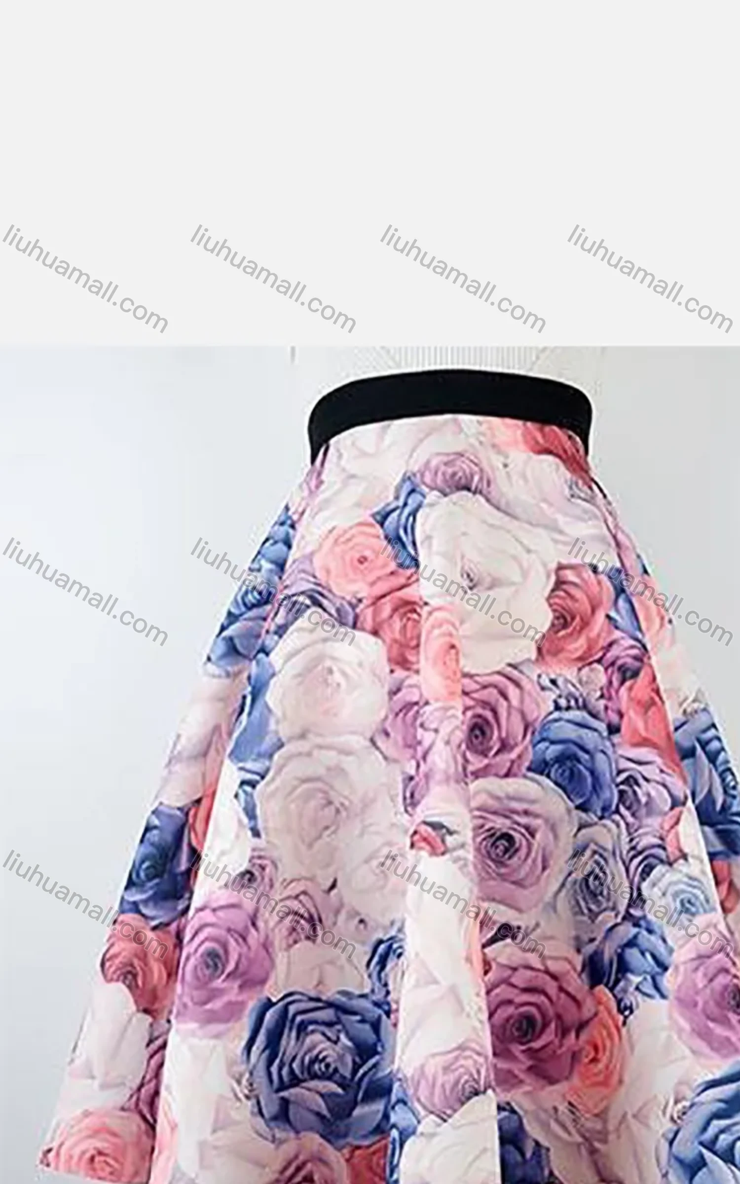 Wholesale Women's Elastic Waist Flower Print Scuba Smocked Spring Summer Skirt - Liuhuamall