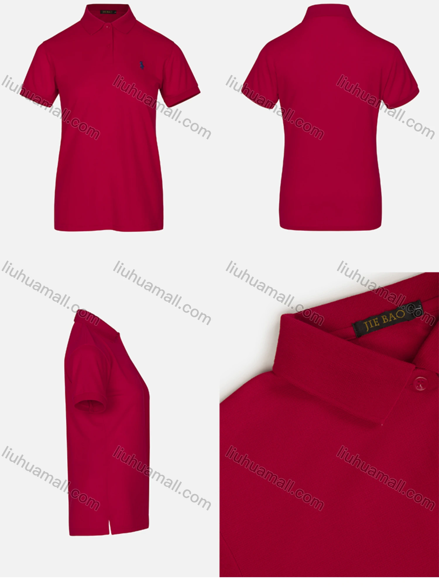 Wholesale Women's Casual Plain Short Sleeve Polo Shirt - Liuhuamall