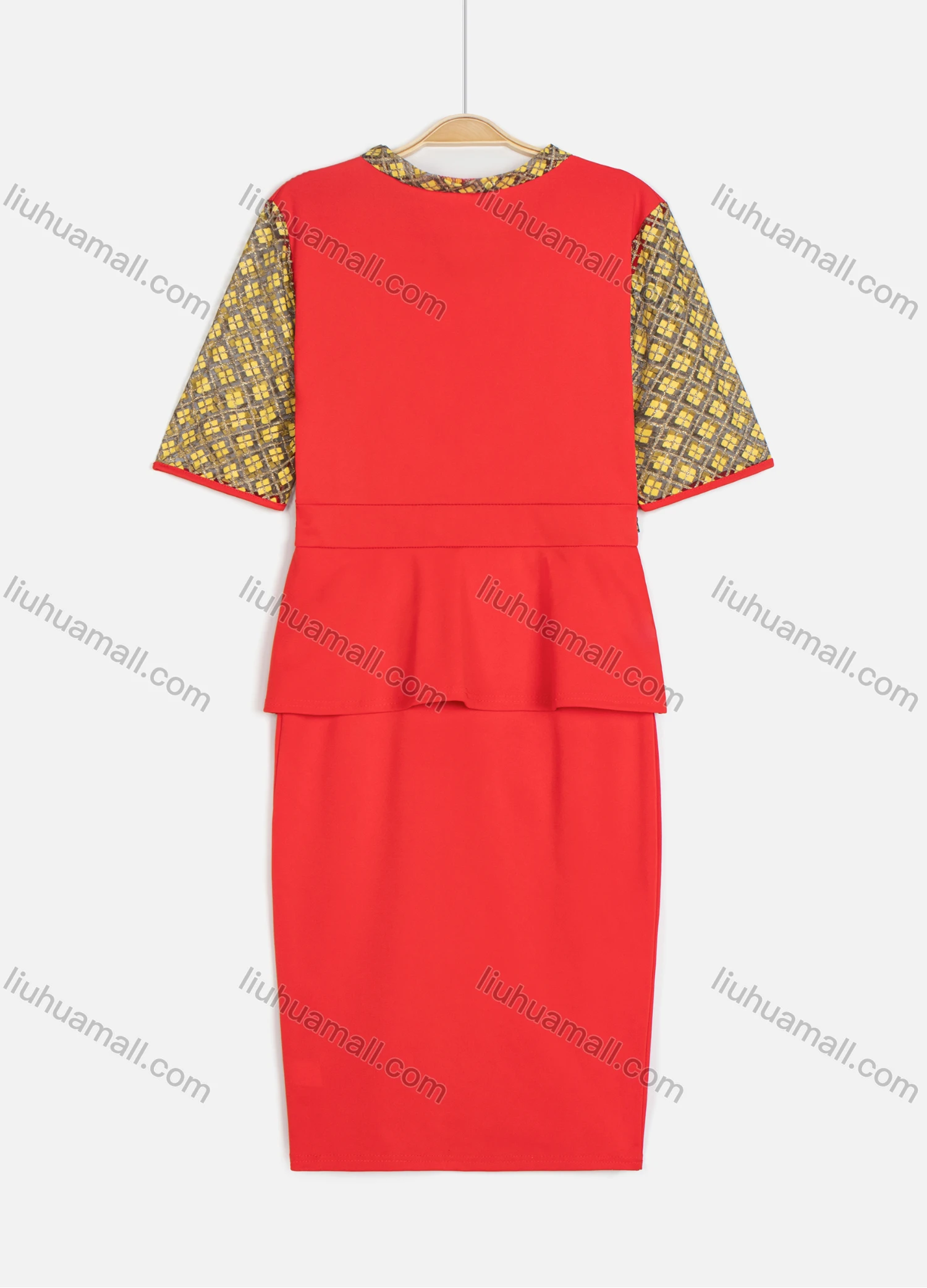 Wholesale Women's Elegant Short Sleeve Blouse With Knee Length Pencil Skirt 2 Piece Set - Liuhuamall
