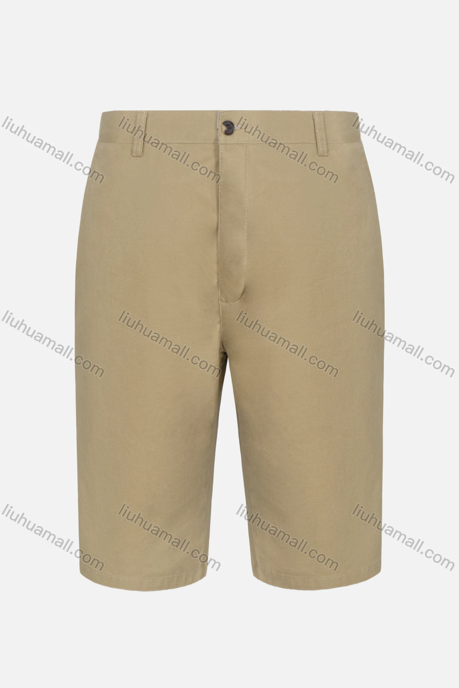 Wholesale Men's 100%Cotton Slant Pocket Zipper Fly Button Plain Casual Shorts 038# - Liuhuamall