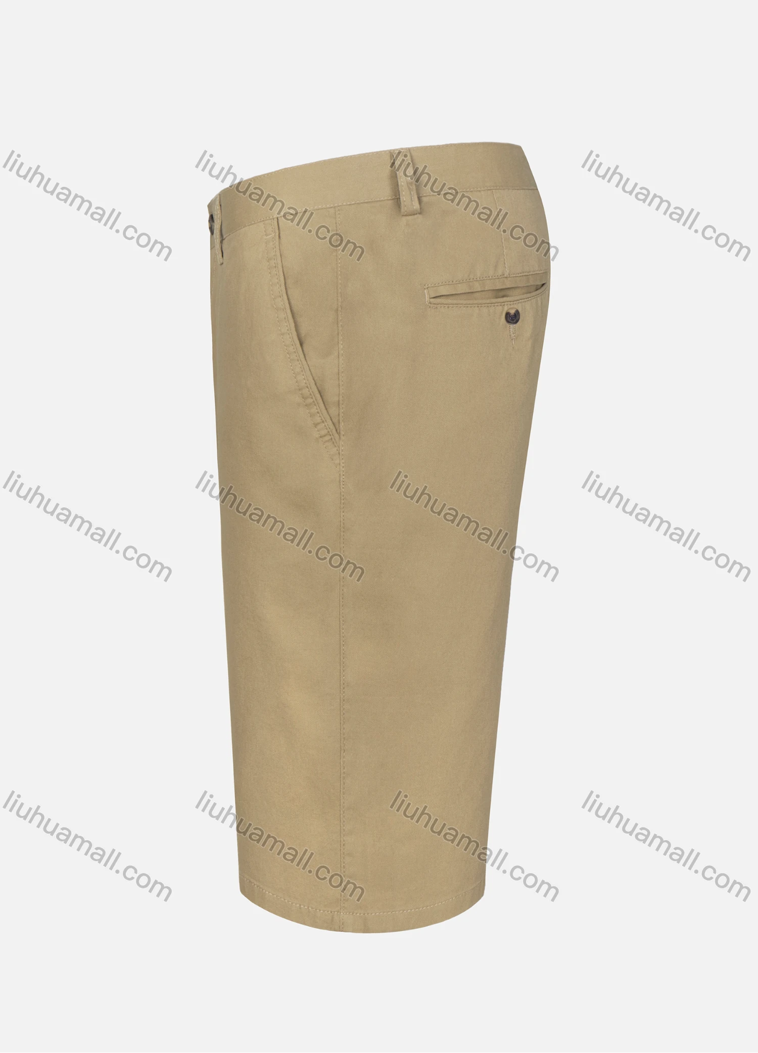 Wholesale Men's 100%Cotton Slant Pocket Zipper Fly Button Plain Casual Shorts 038# - Liuhuamall