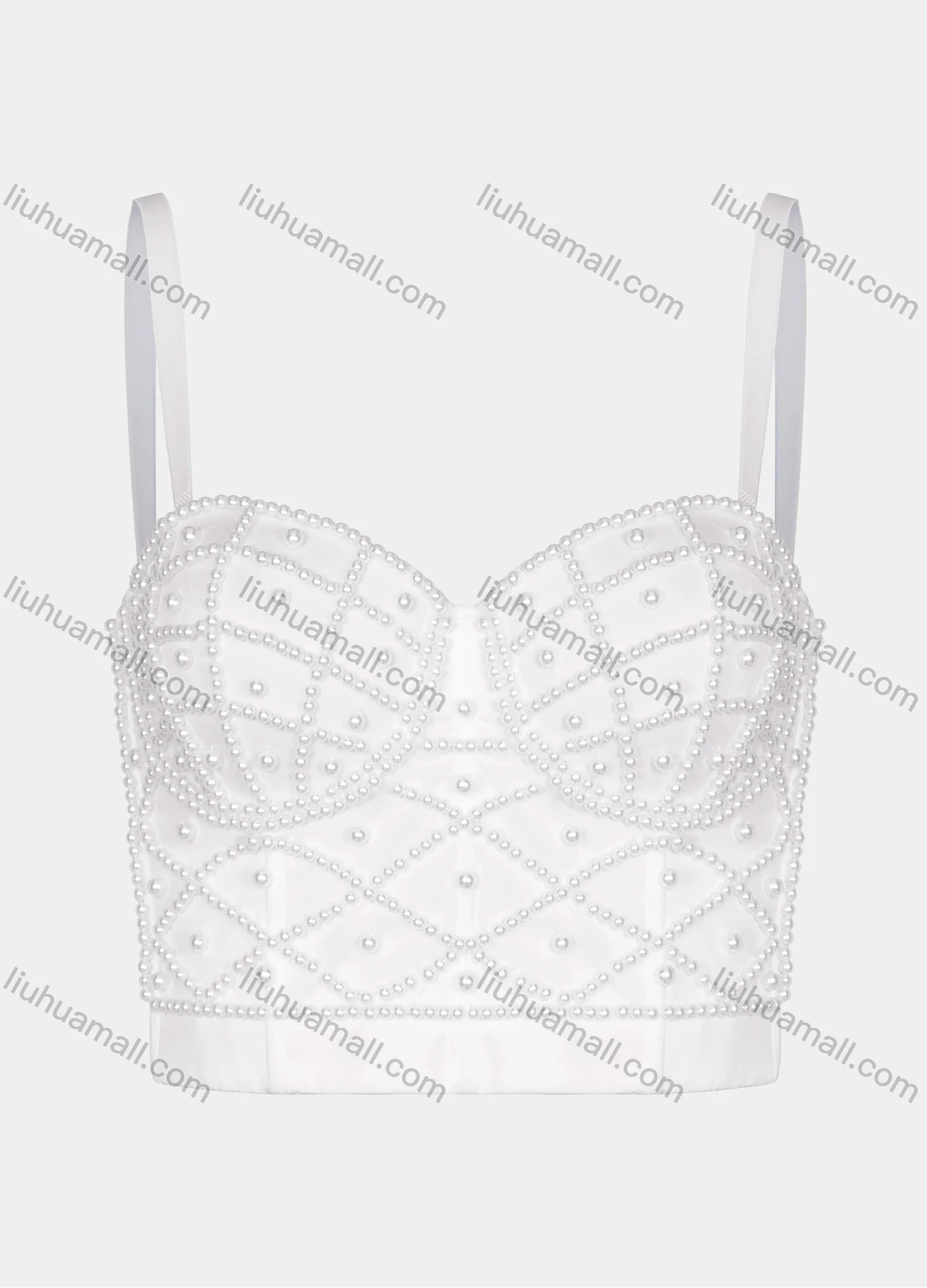 Wholesale Women's Sexy Punk Corset Goth Lace Club Bustier Pearl Decor Push Up Corset Crop Top - Liuhuamall