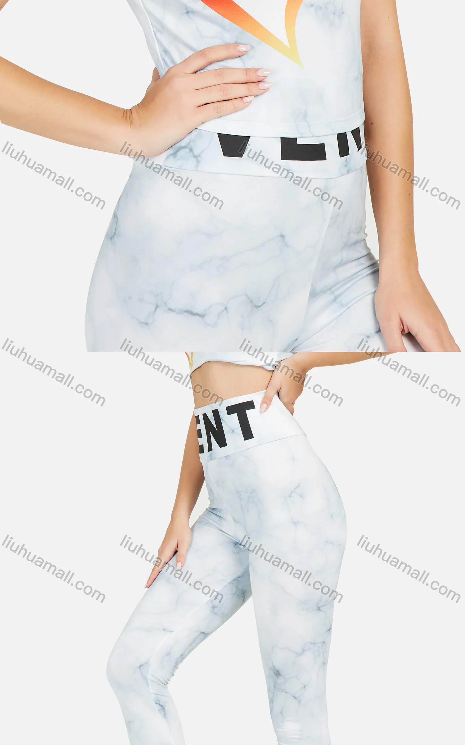 Wholesale Women's Tie Dye Mock Neck Tee With High Waist Leggings 2 Piece Set - Liuhuamall