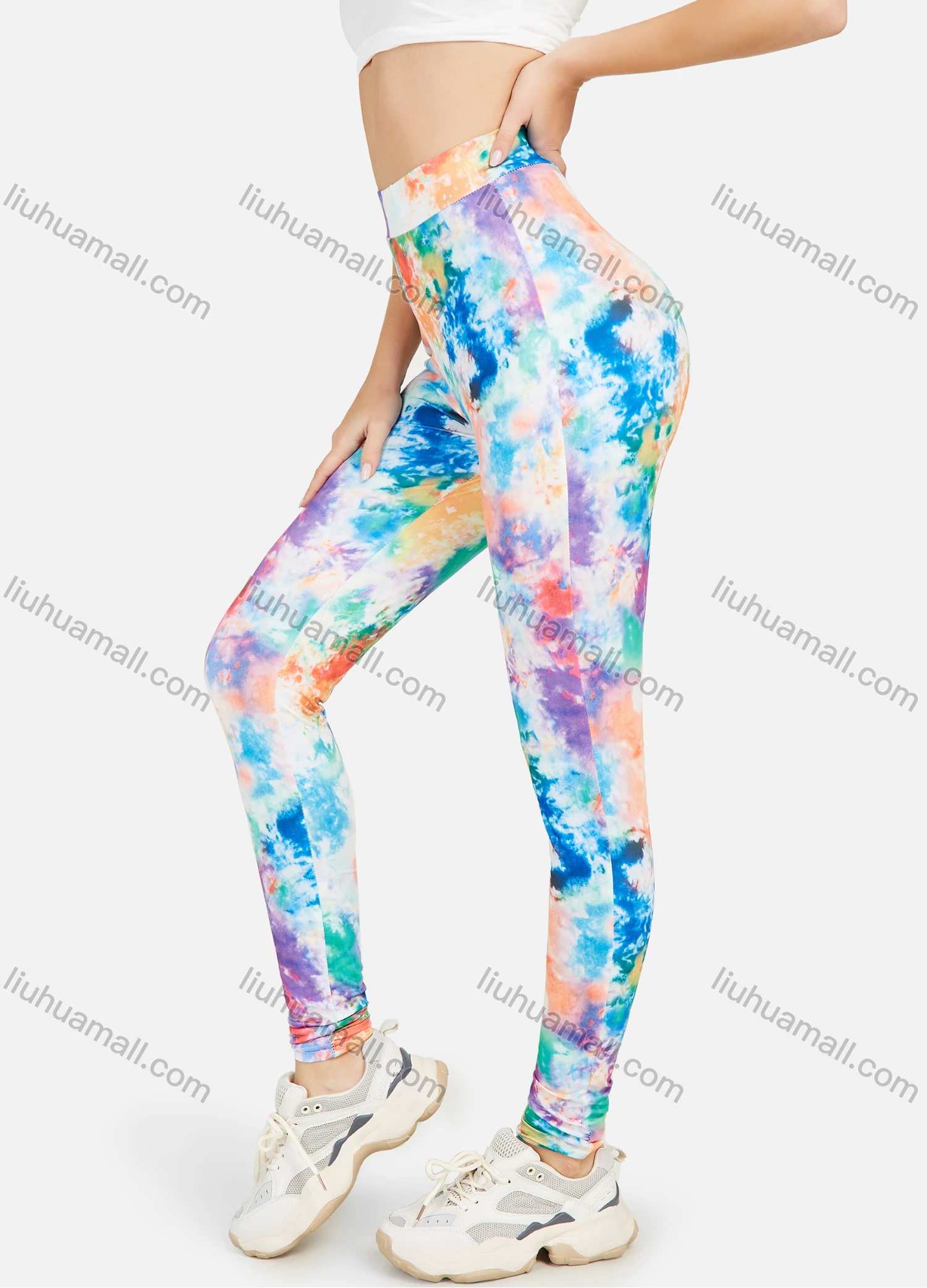 Wholesale Women's Tie Dye Cardigan With High Waist Leggings 3 Piece Set - Liuhuamall