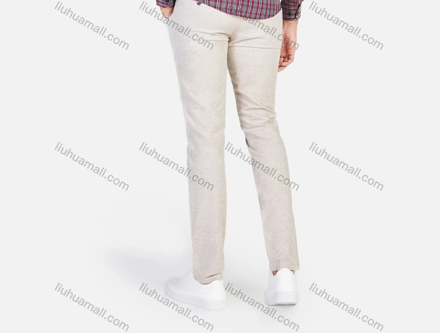 Wholesale Men's Button Front Plaid Print Long Sleeve Slim Fit Casual Shirt - Liuhuamall