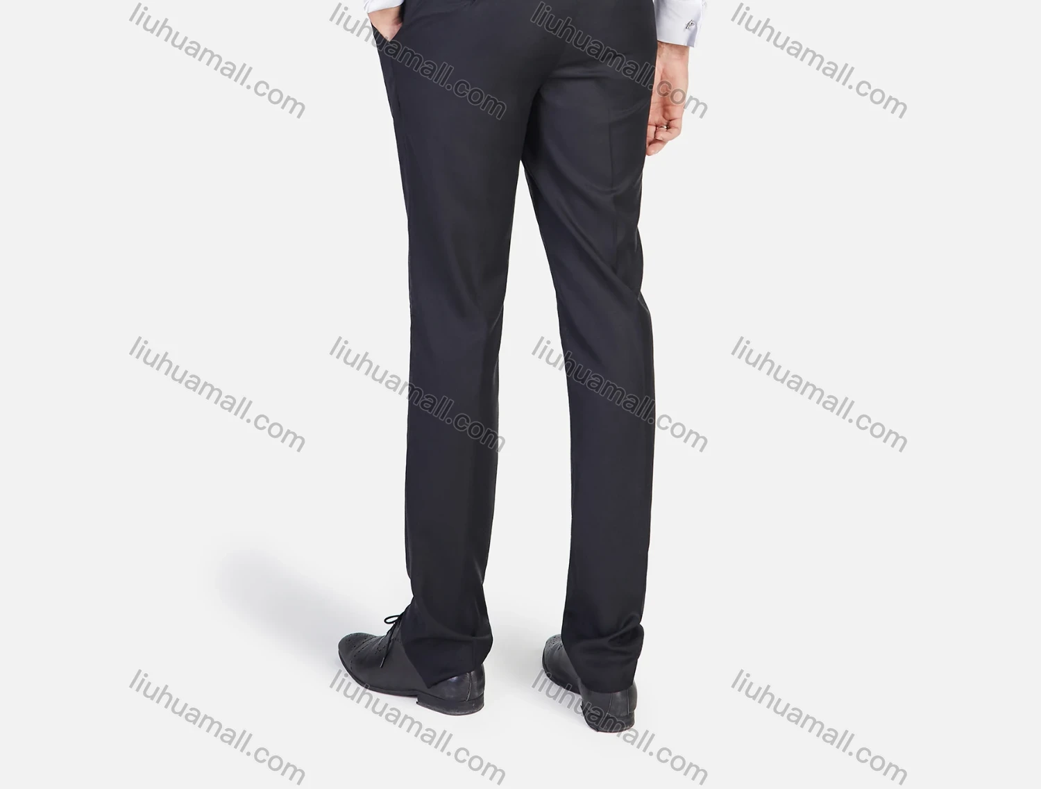 Wholesale Men's Plain Long Sleeve Slim Fit Formal Dress Shirt With Bow Tie - Liuhuamall