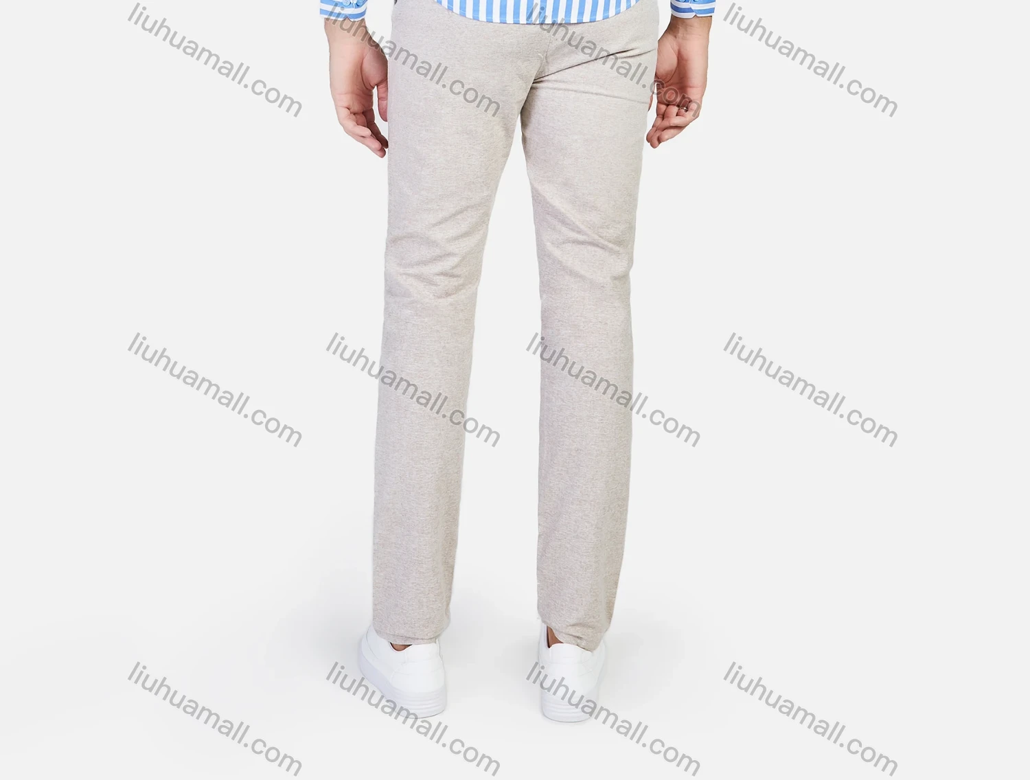 Wholesale Men's 100% Cotton Long Sleeve Striped Slim Fit Casual Shirt - Liuhuamall