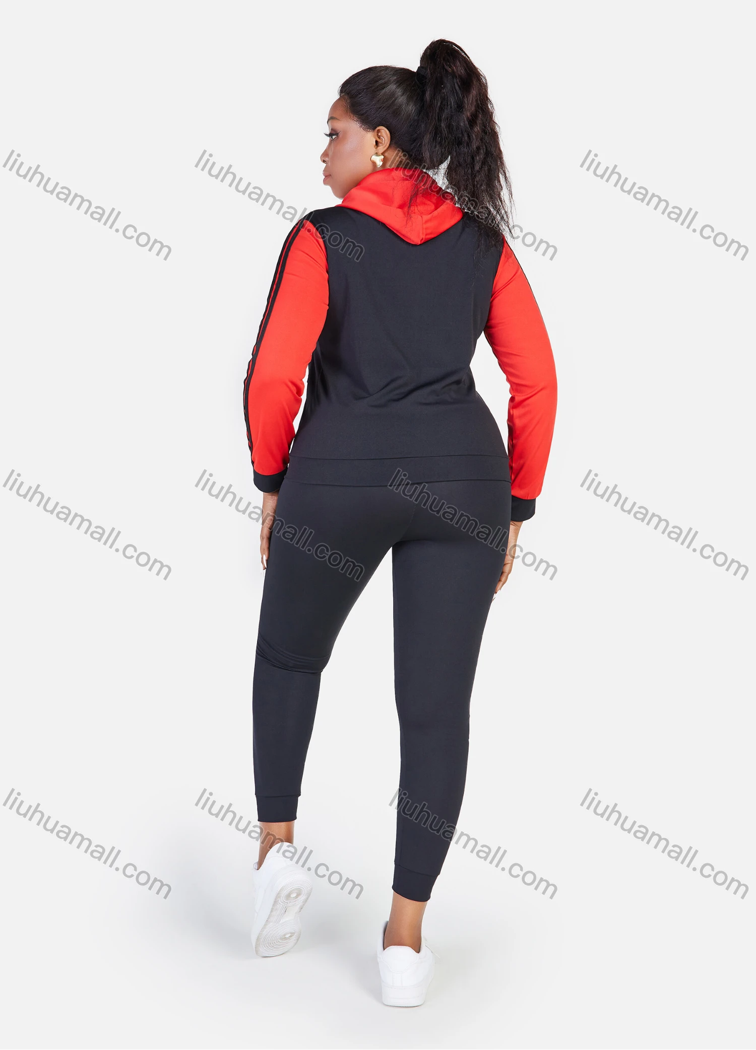 Wholesale Women's Quick Dry Long Sleeve Pullover Hoodie Sport Jogger Leggings Set - Liuhuamall