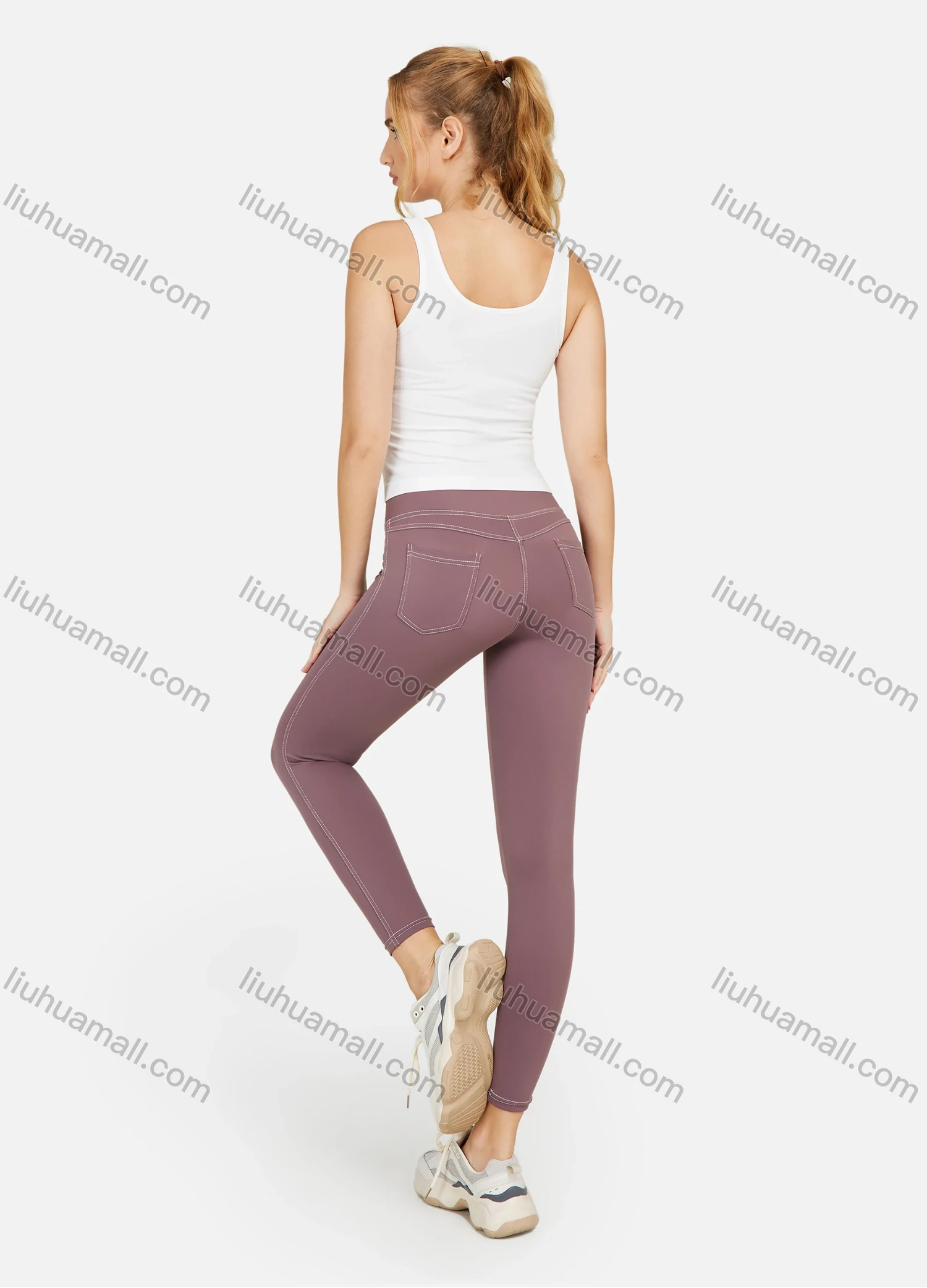 Wholesale Women's Plain Scoop Neck Workout Tank Top - Liuhuamall