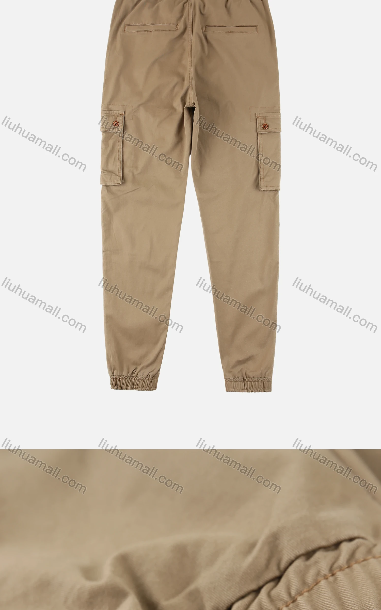 Wholesale Men's Casual Plain Flap Pocket Drawstring Cargo Pant - Liuhuamall