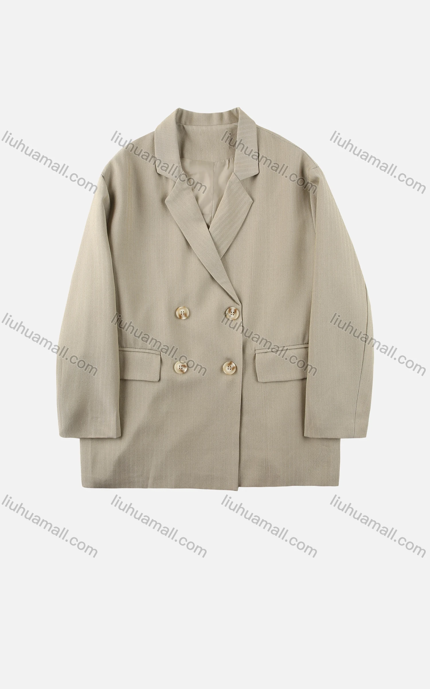 Wholesale Women's Casual Lapel Button Up Long Sleeve Dual Pockets Plain Suit Coat - Liuhuamall