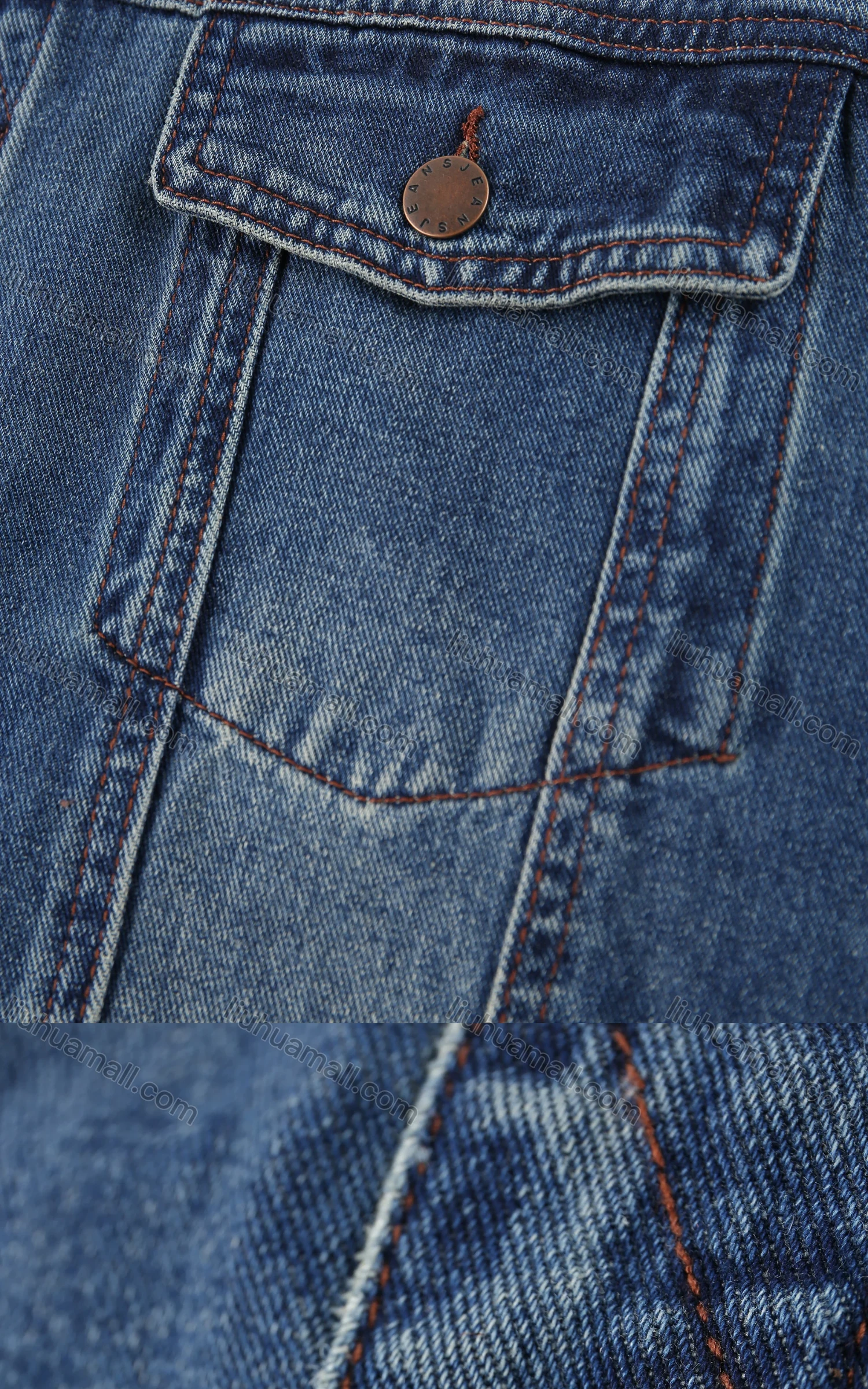 Wholesale Men's Plus Size Outerwear Light Wash Pockets Casual Button Down Denim Vest Jacket - Liuhuamall