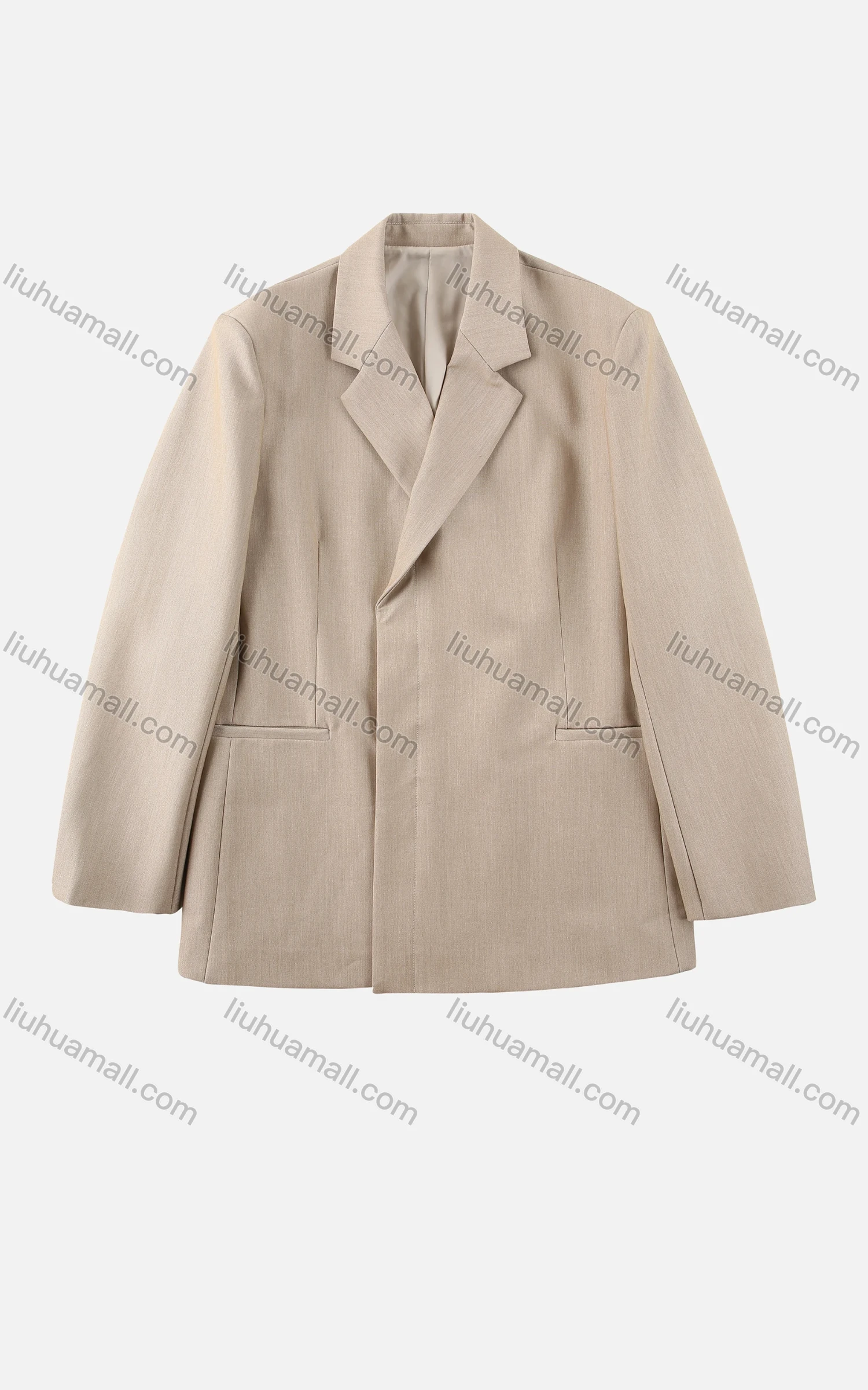 Wholesale Women's Casual Plain Lapel Long Sleeve Hidden Button Duel Pocket Suit Jacket - Liuhuamall