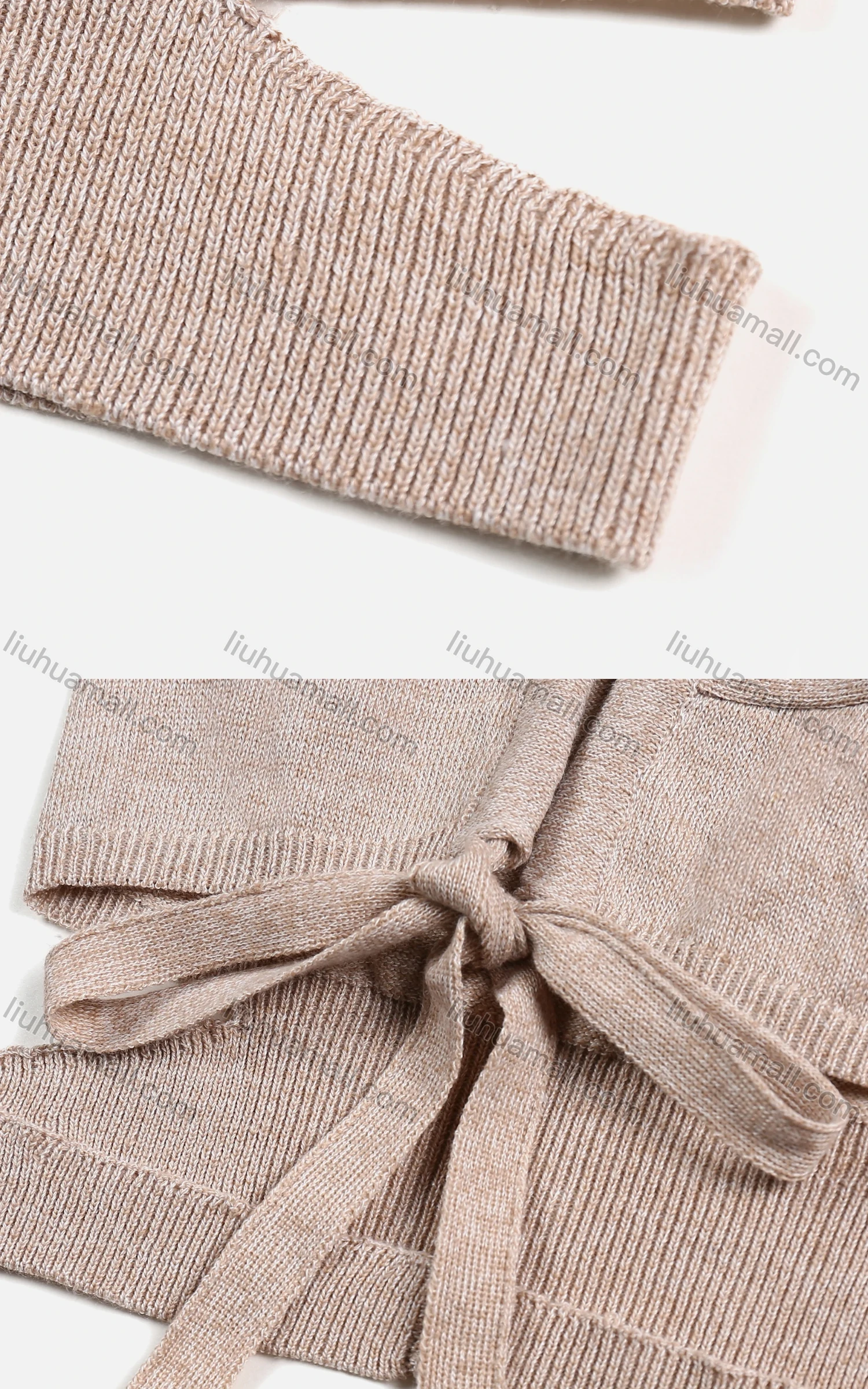 Wholesale Women's Rib-Knit Cut Out Waist Tie Back Open Back Sexy Crop Cami Top - Liuhuamall