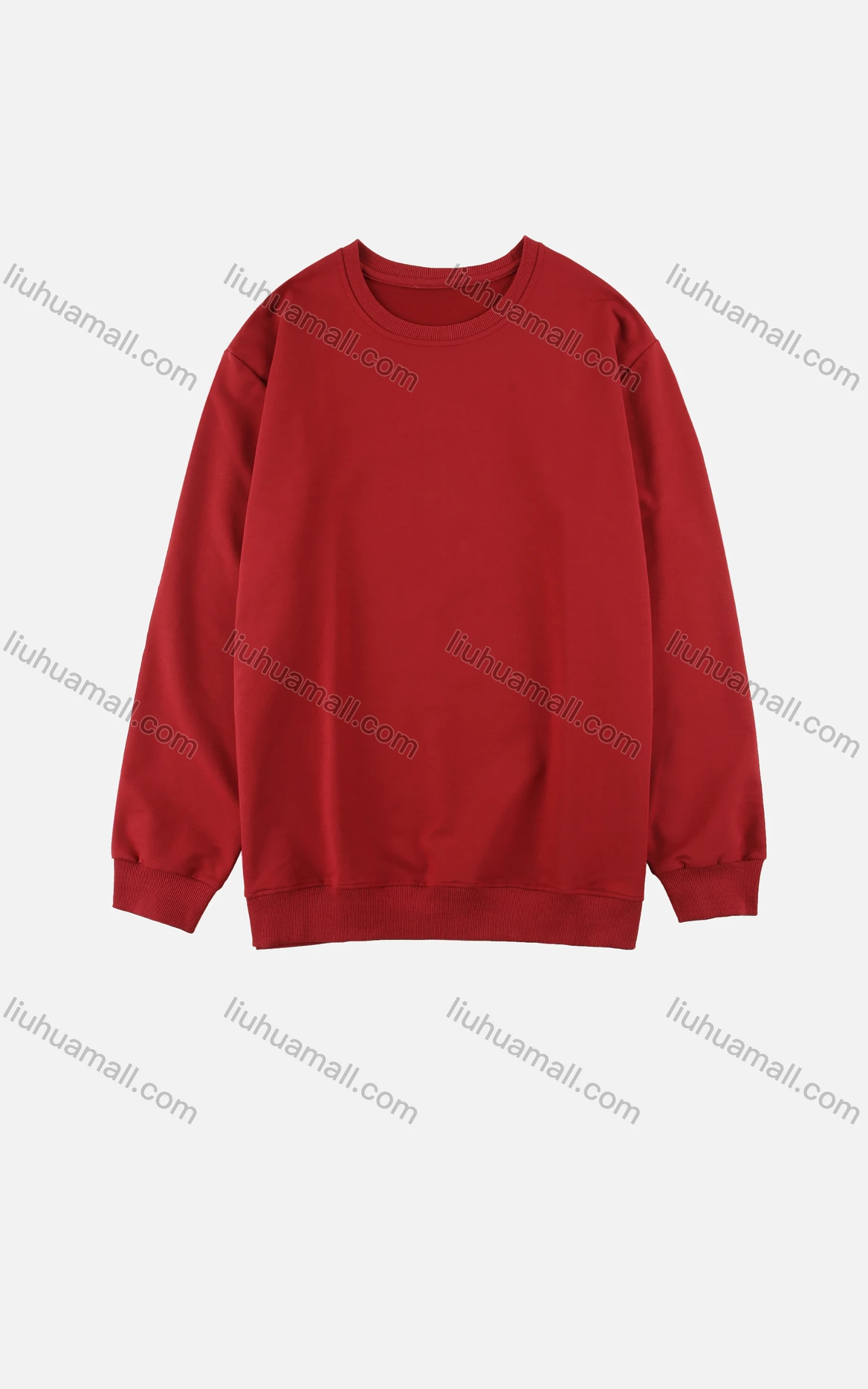 Wholesale Men's Autumn Oversized Plain Round Neck Long Sleeve Sweatshirt - Liuhuamall
