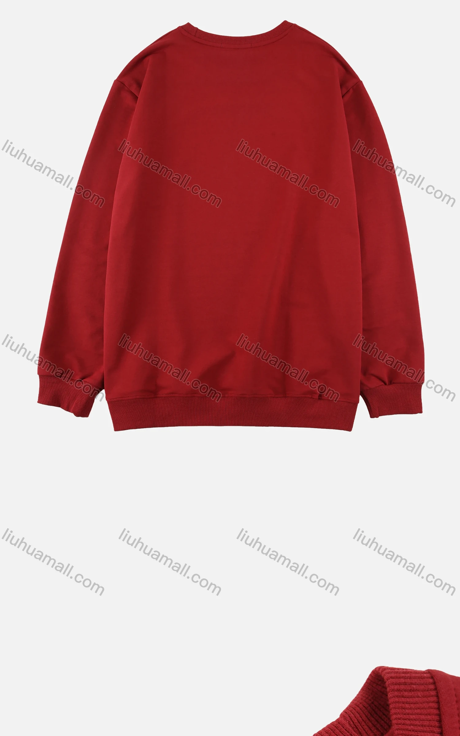 Wholesale Men's Autumn Oversized Plain Round Neck Long Sleeve Sweatshirt - Liuhuamall