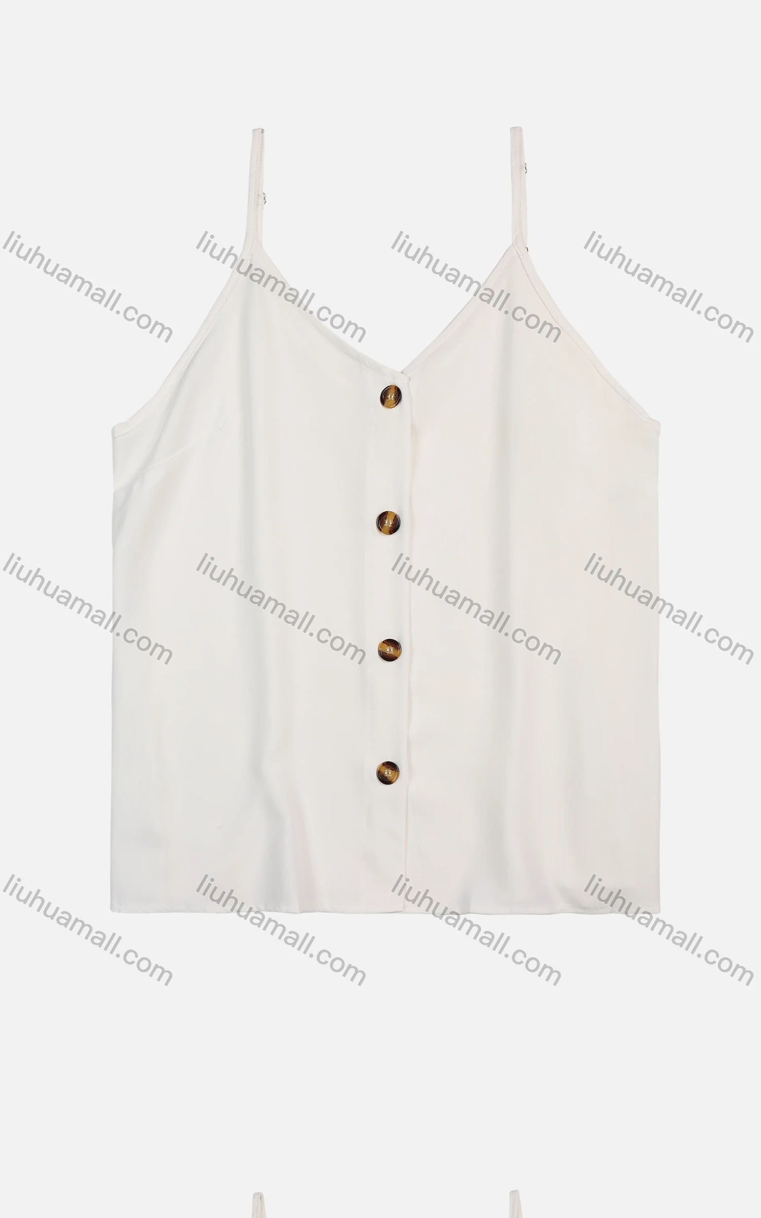 Wholesale Women's Summer Casual Button Decor Plain Crop Cami Top - Liuhuamall