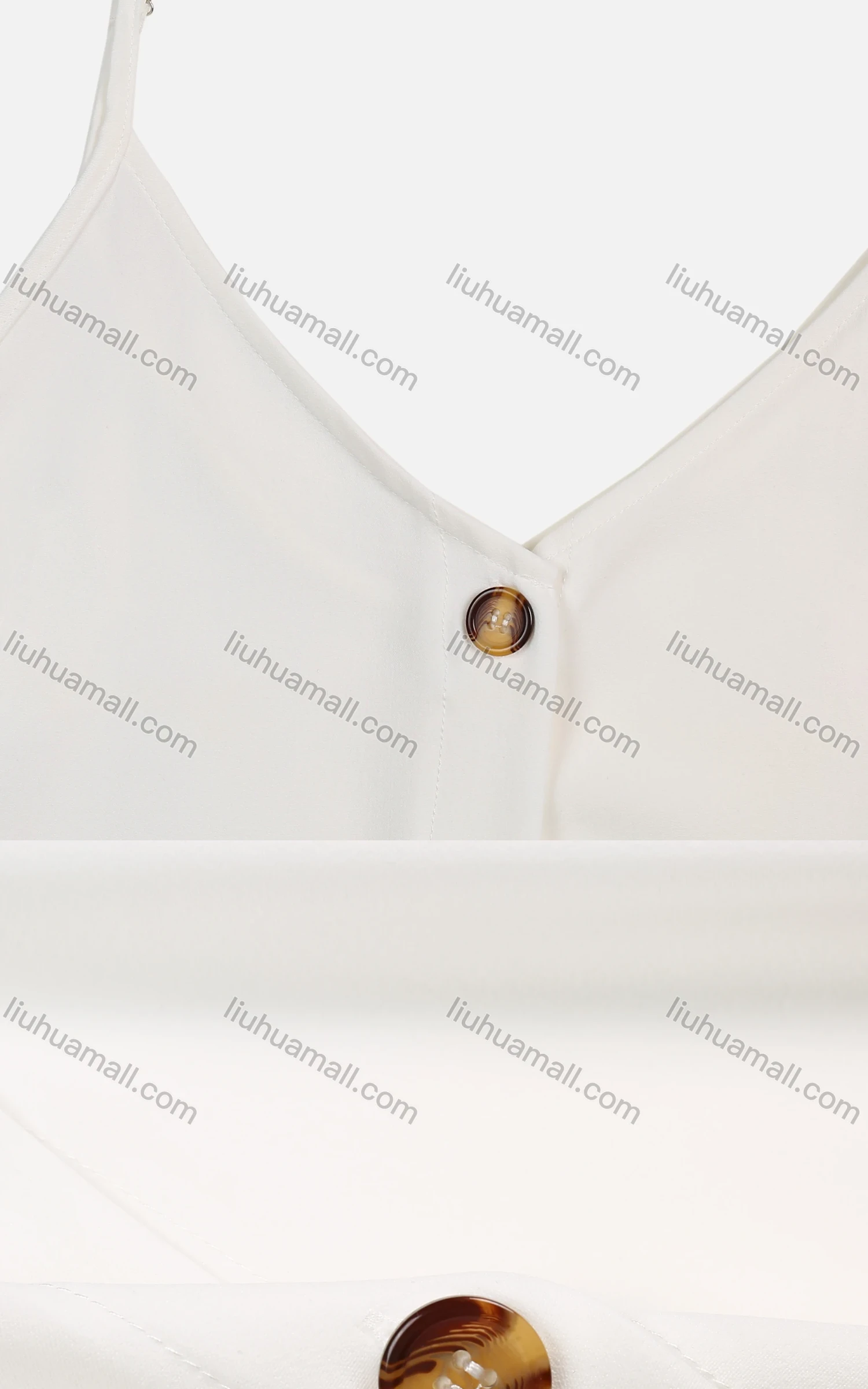 Wholesale Women's Summer Casual Button Decor Plain Crop Cami Top - Liuhuamall