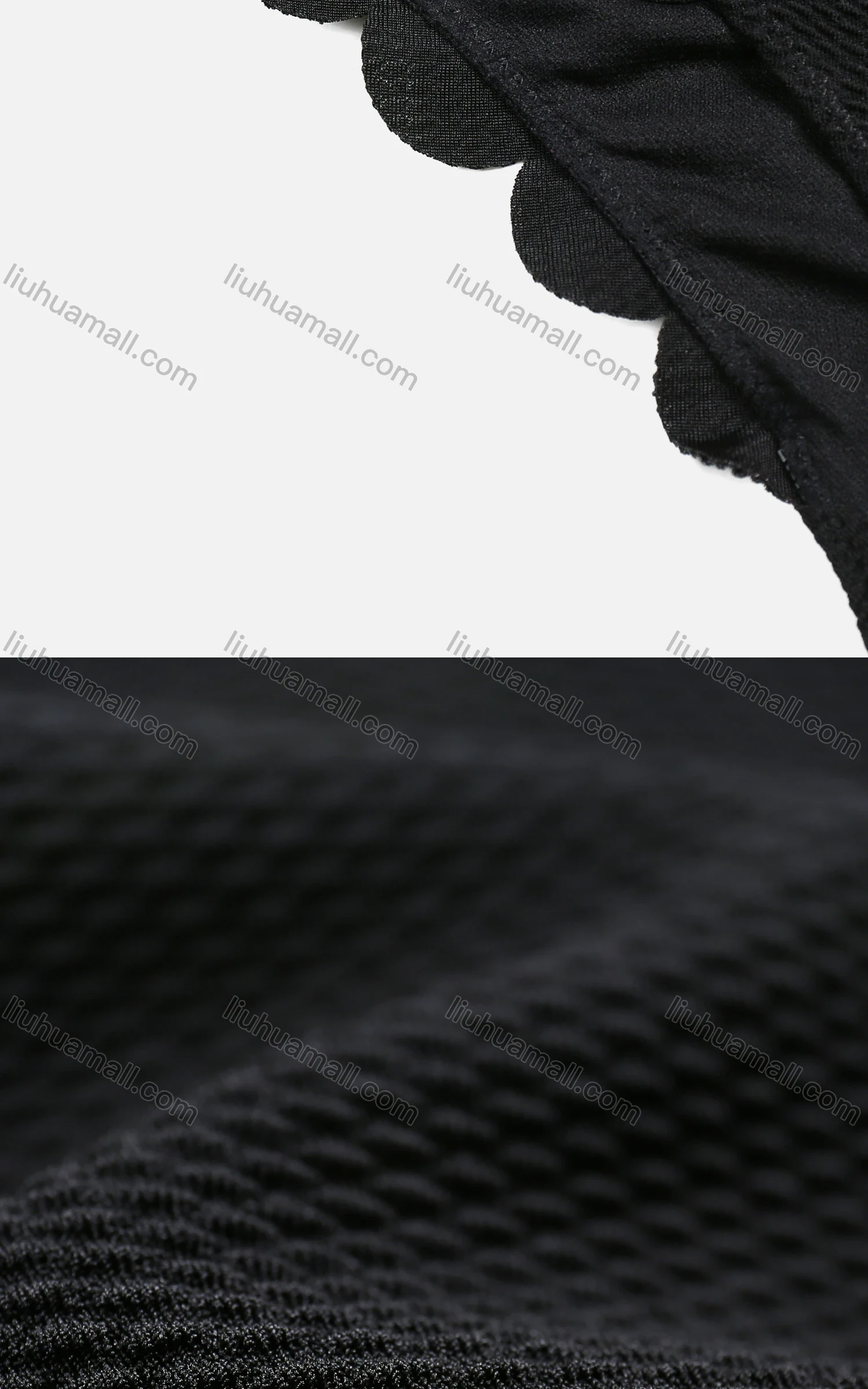 Wholesale Women's Plain One Shoulder Scalloped Trim High Waist Beach Swimsuit - Liuhuamall