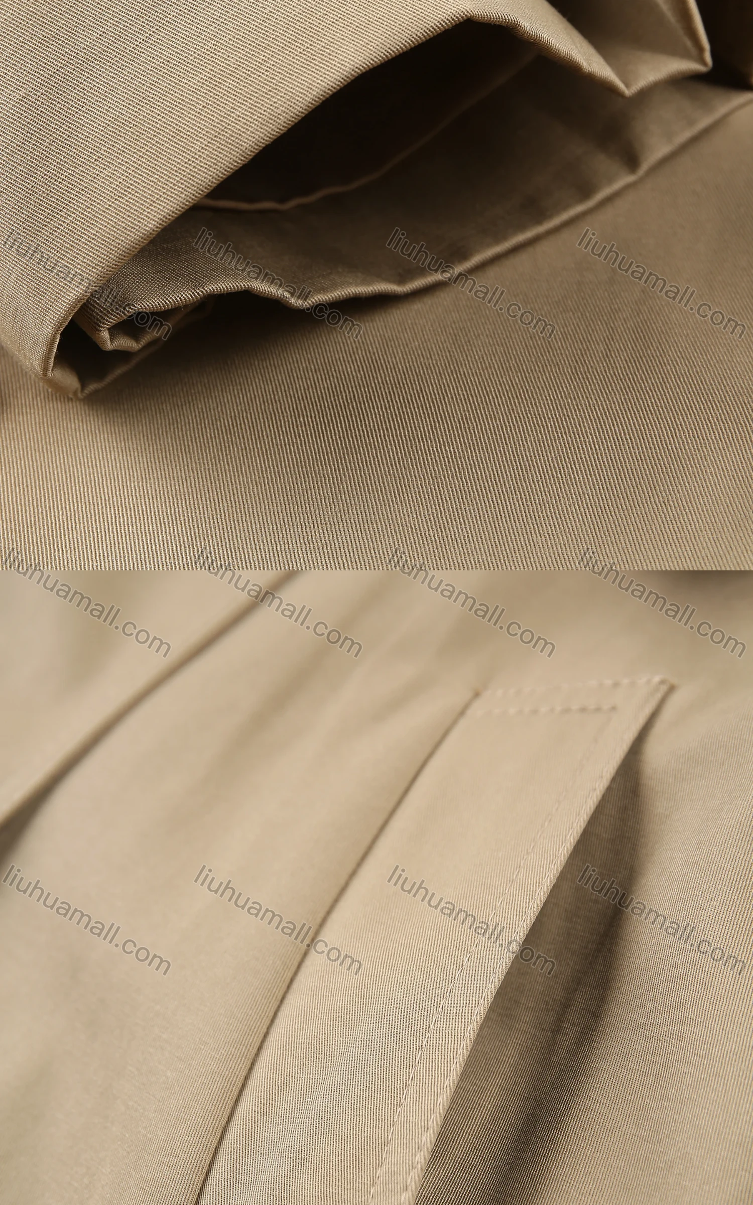 Wholesale Women's Casual Collared Patch Pocket Belted Button Thermal Trench Coat - Liuhuamall