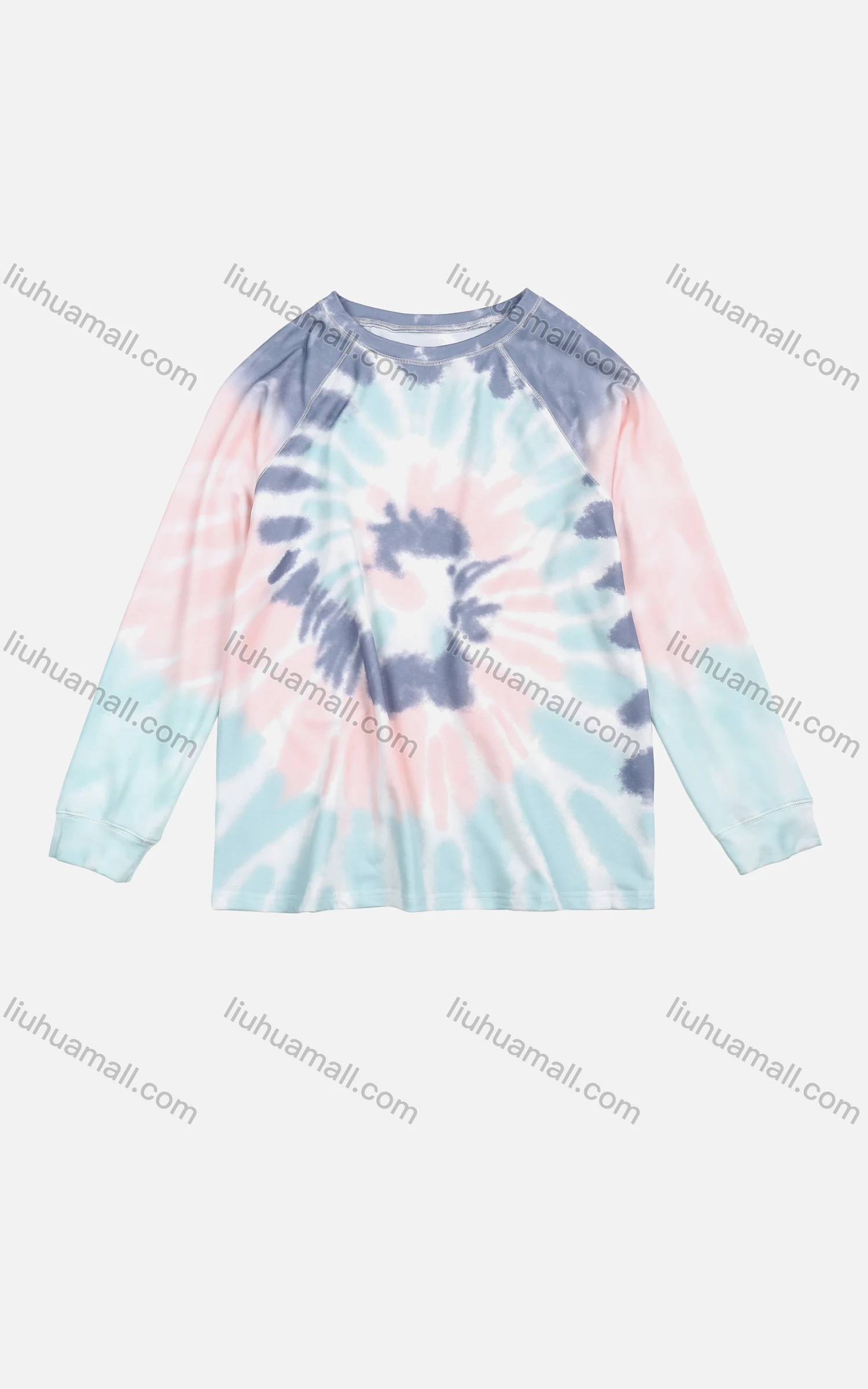 Wholesale Women's Autumn Tie Dye Abstract Round Neck Long Sleeve Thermal Hoodies - Liuhuamall