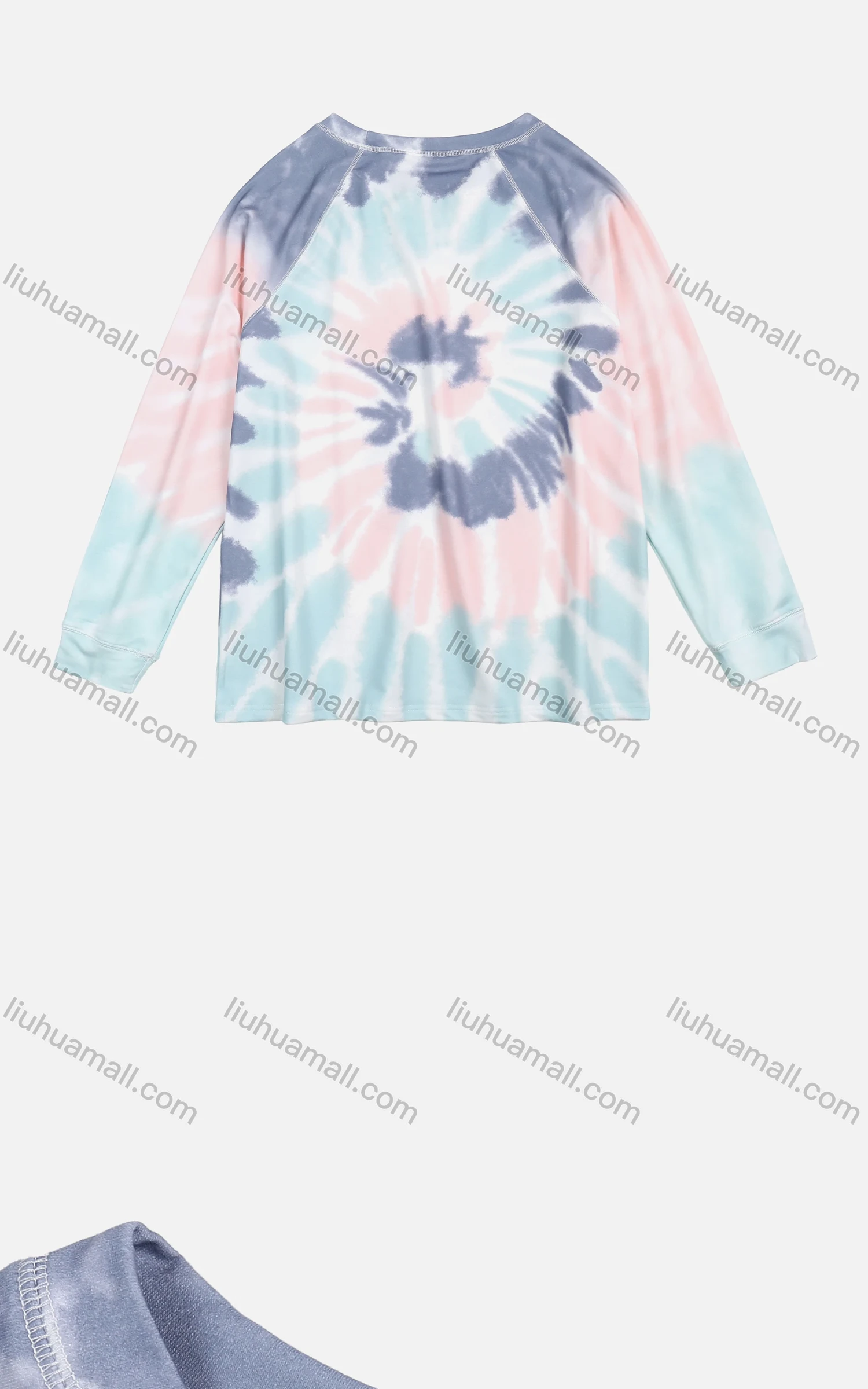 Wholesale Women's Autumn Tie Dye Abstract Round Neck Long Sleeve Thermal Hoodies - Liuhuamall