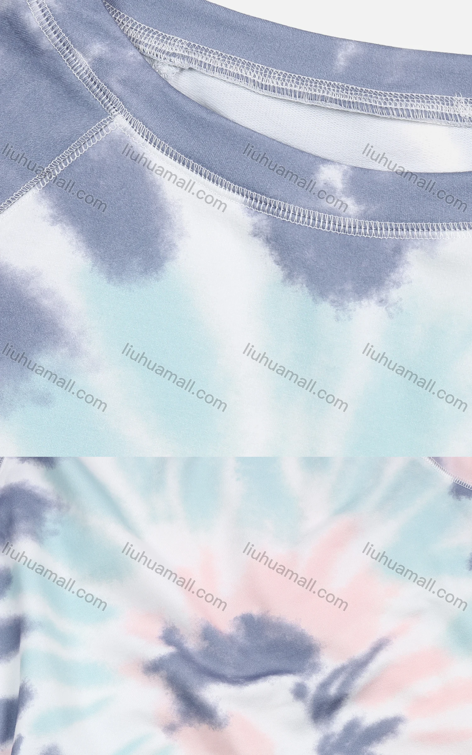 Wholesale Women's Autumn Tie Dye Abstract Round Neck Long Sleeve Thermal Hoodies - Liuhuamall