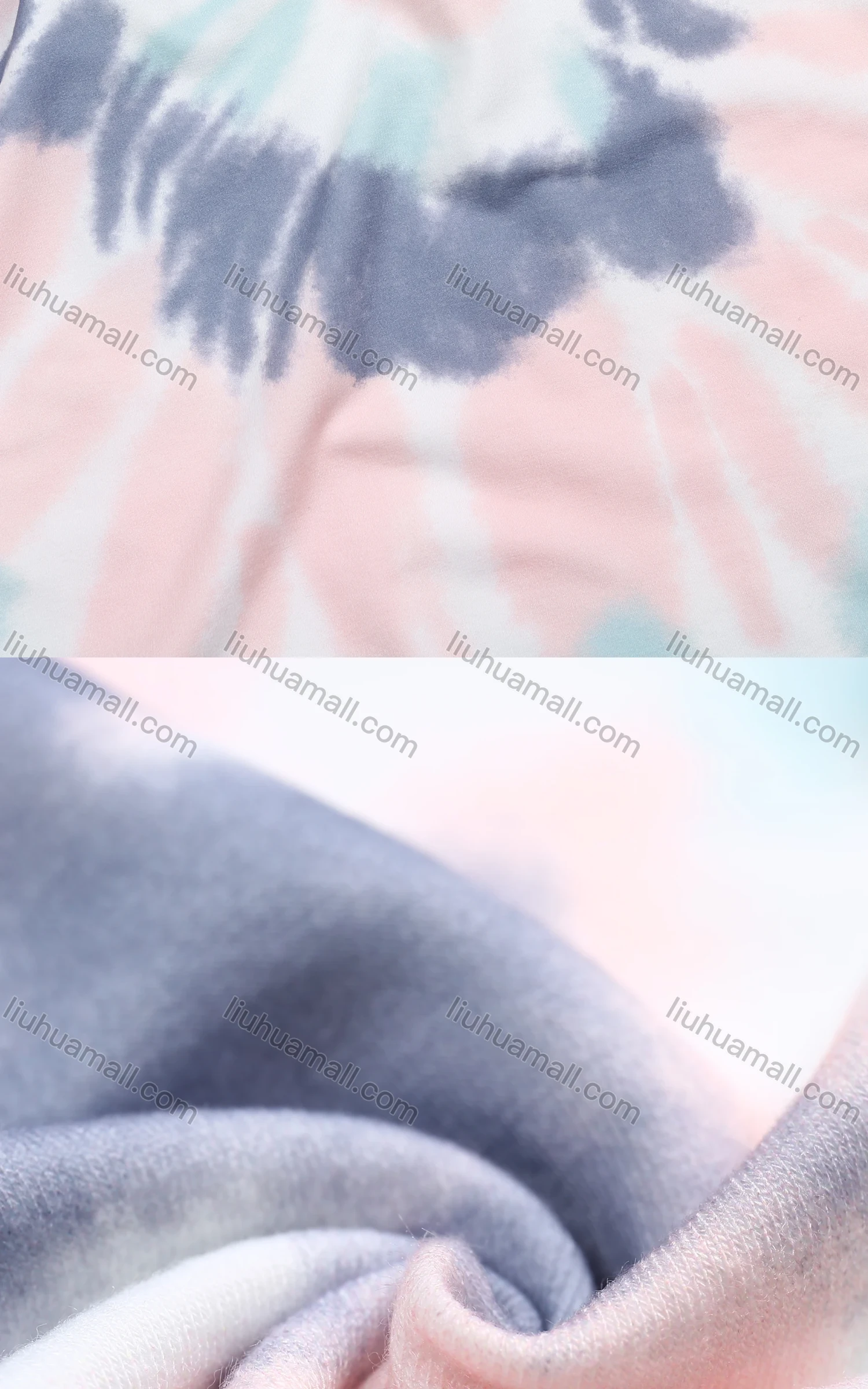 Wholesale Women's Autumn Tie Dye Abstract Round Neck Long Sleeve Thermal Hoodies - Liuhuamall