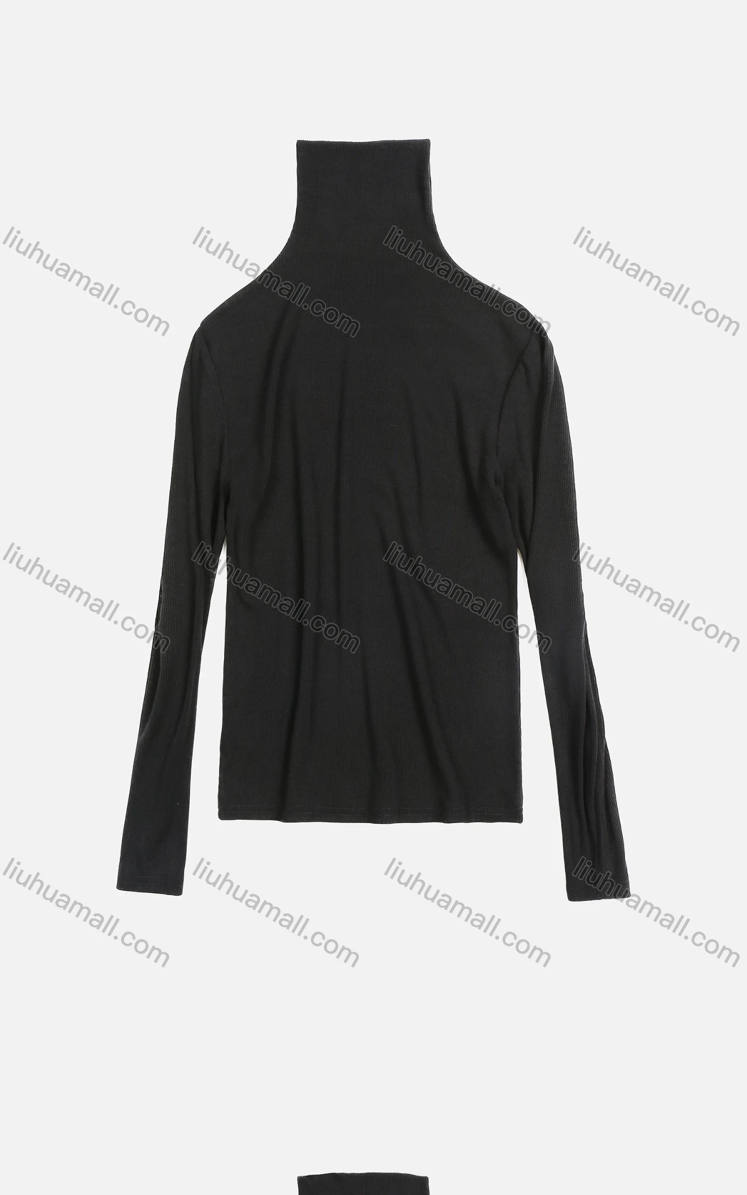 Wholesale Women's Casual High Neck Long Sleeve Knit Plain Comfy Blouse - Liuhuamall